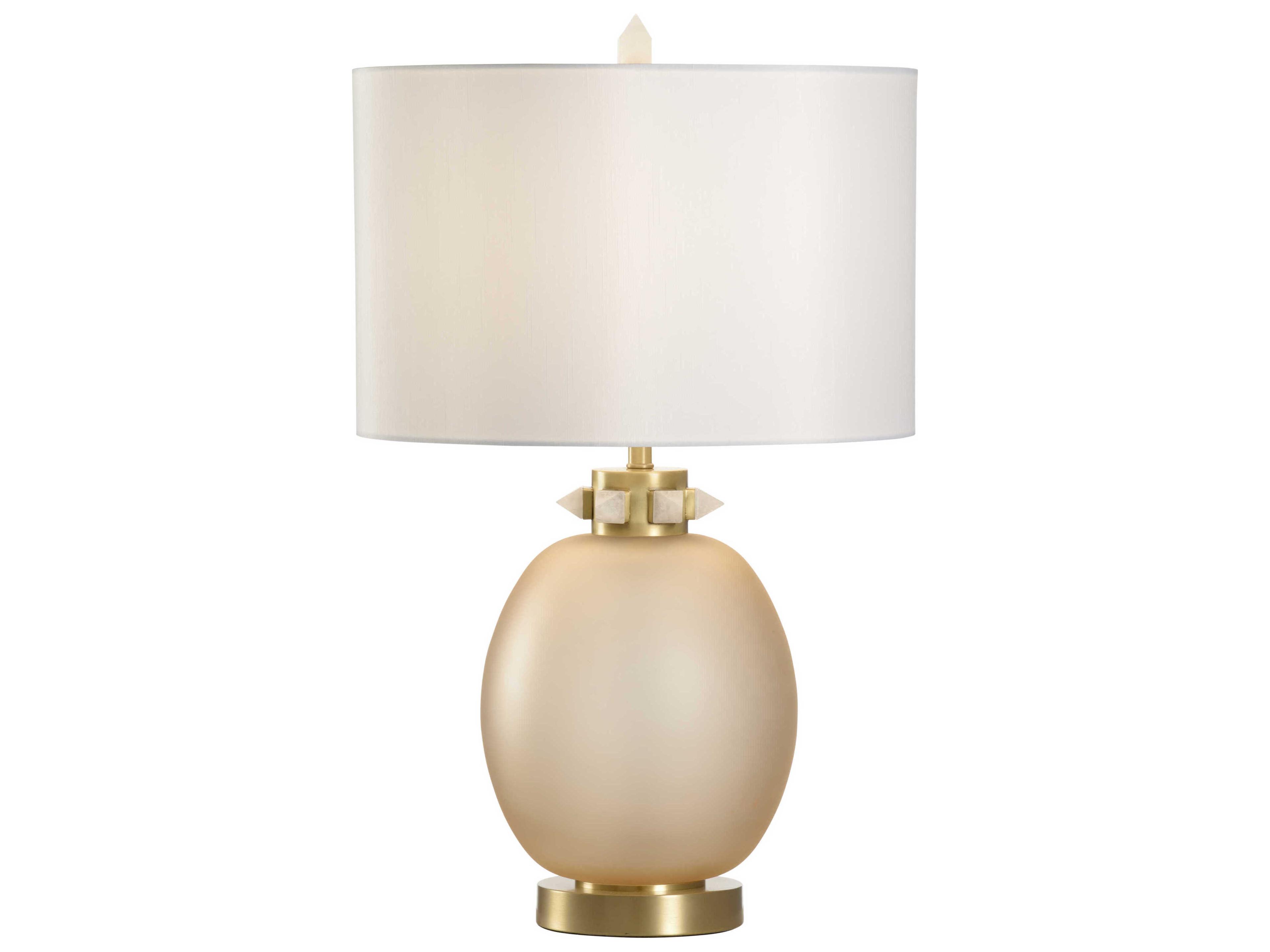 Chelsea House Cameron Amber Off White Silkette Gold Table Lamp