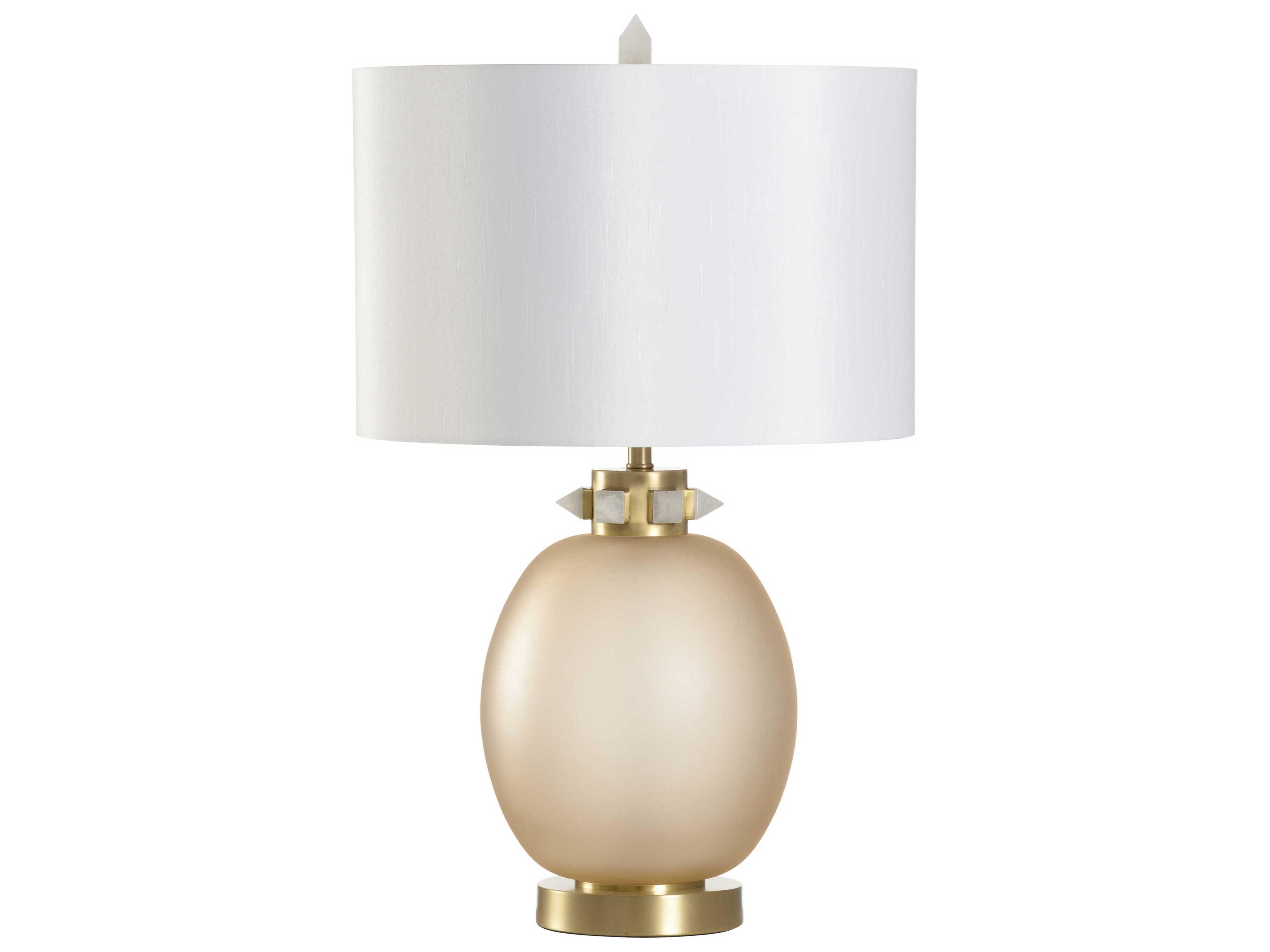 Chelsea House Cameron Amber Off White Silkette Gold Table Lamp