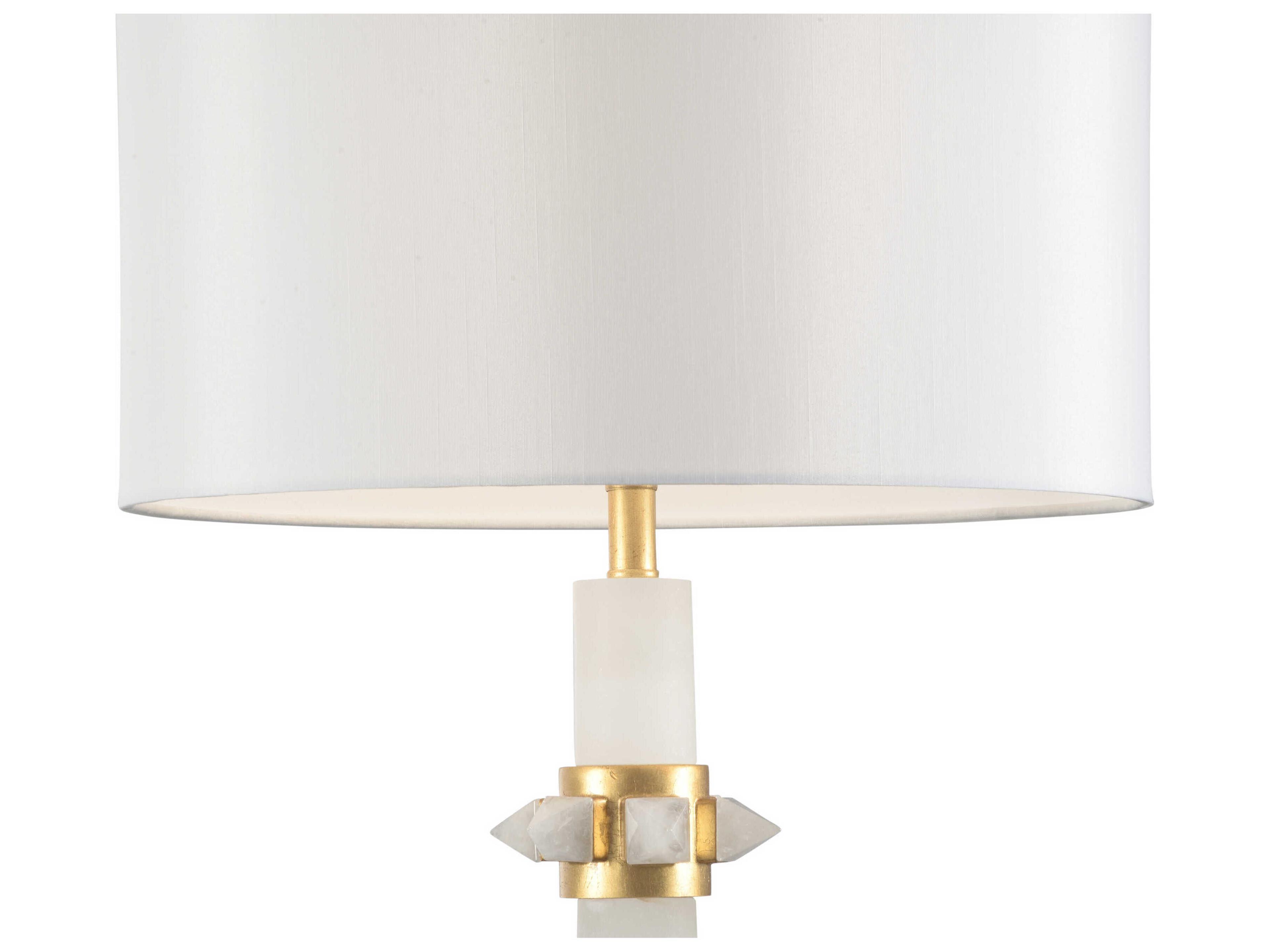 Chelsea House Jackie Alabaster Natural White Off Silkette Buffet Lamp