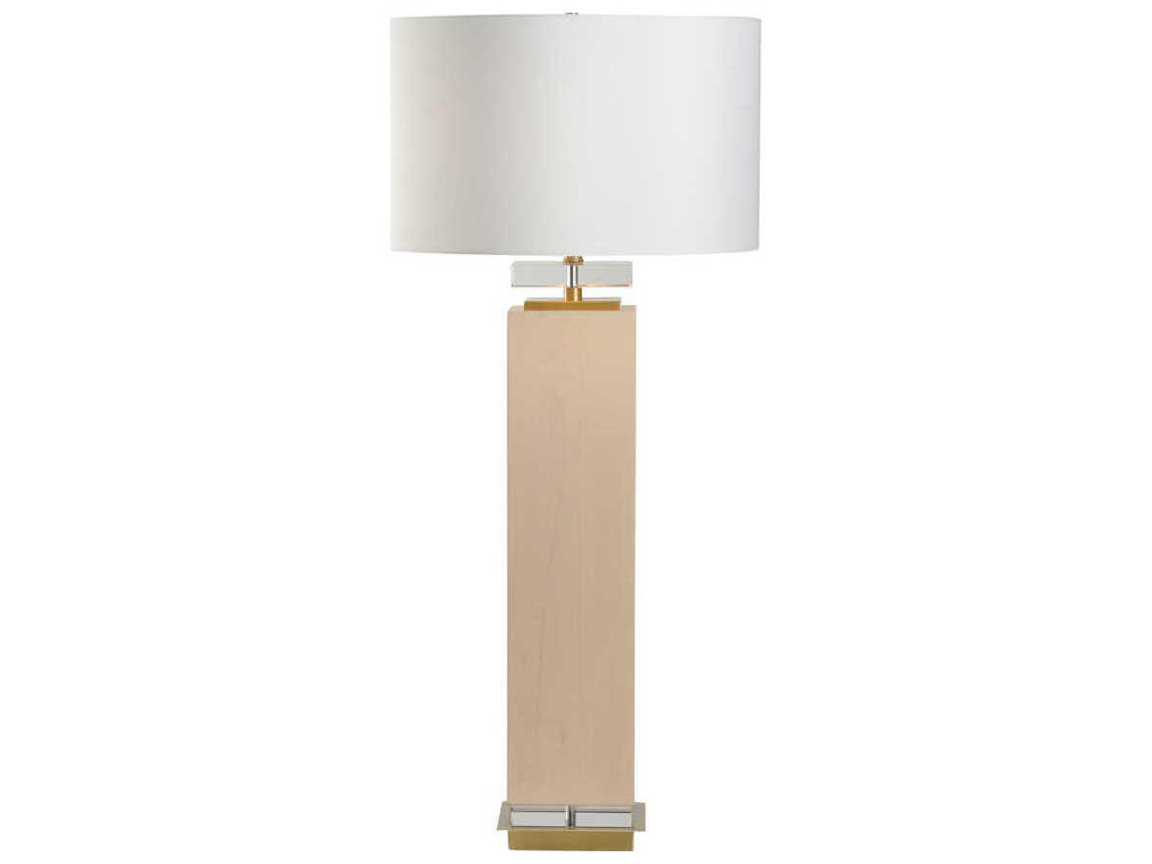 Chelsea House Birds Eye Maple Antique Brass White Fabric Buffet Lamp