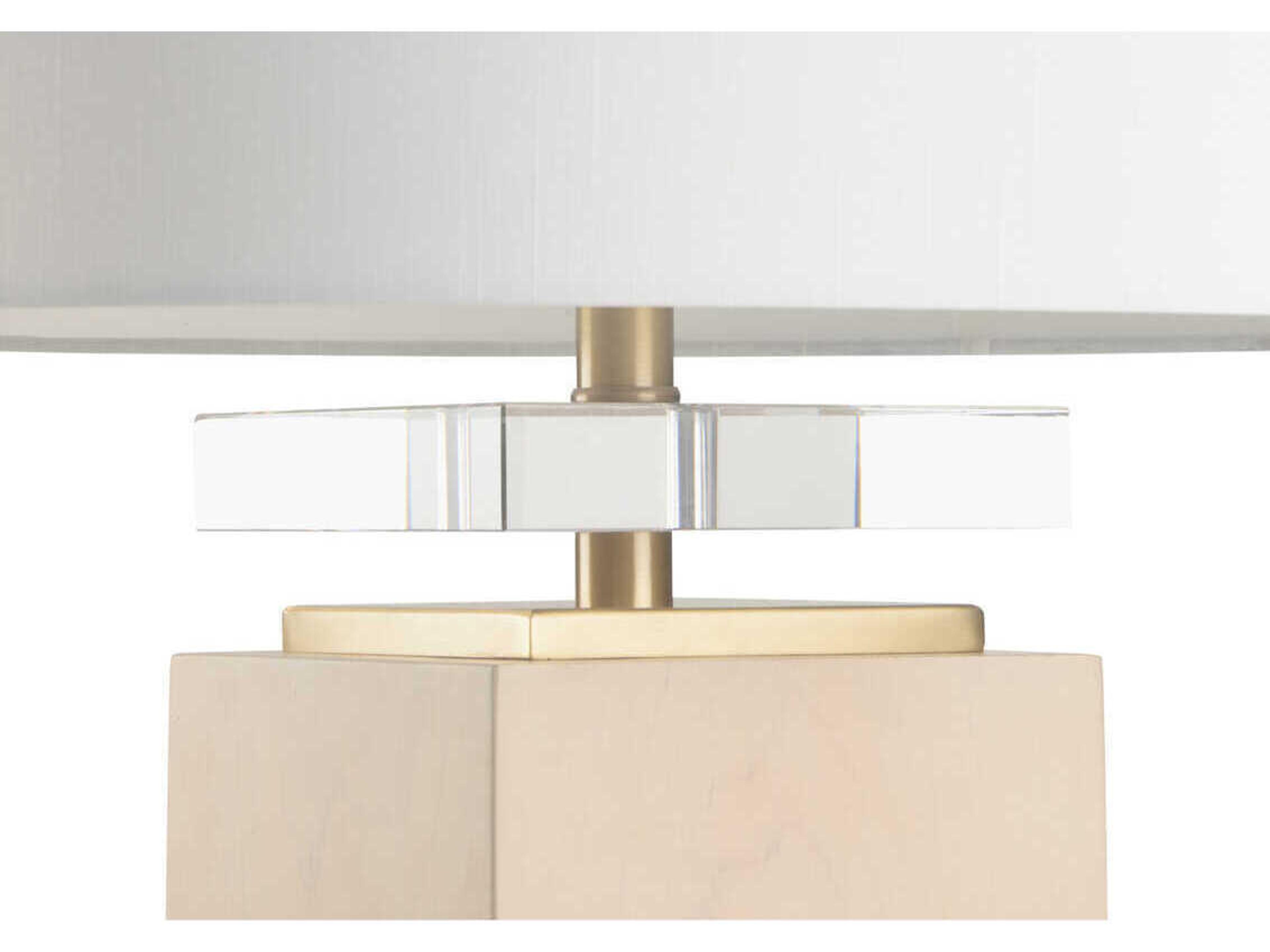 Chelsea House Birds Eye Maple Antique Brass White Fabric Buffet Lamp