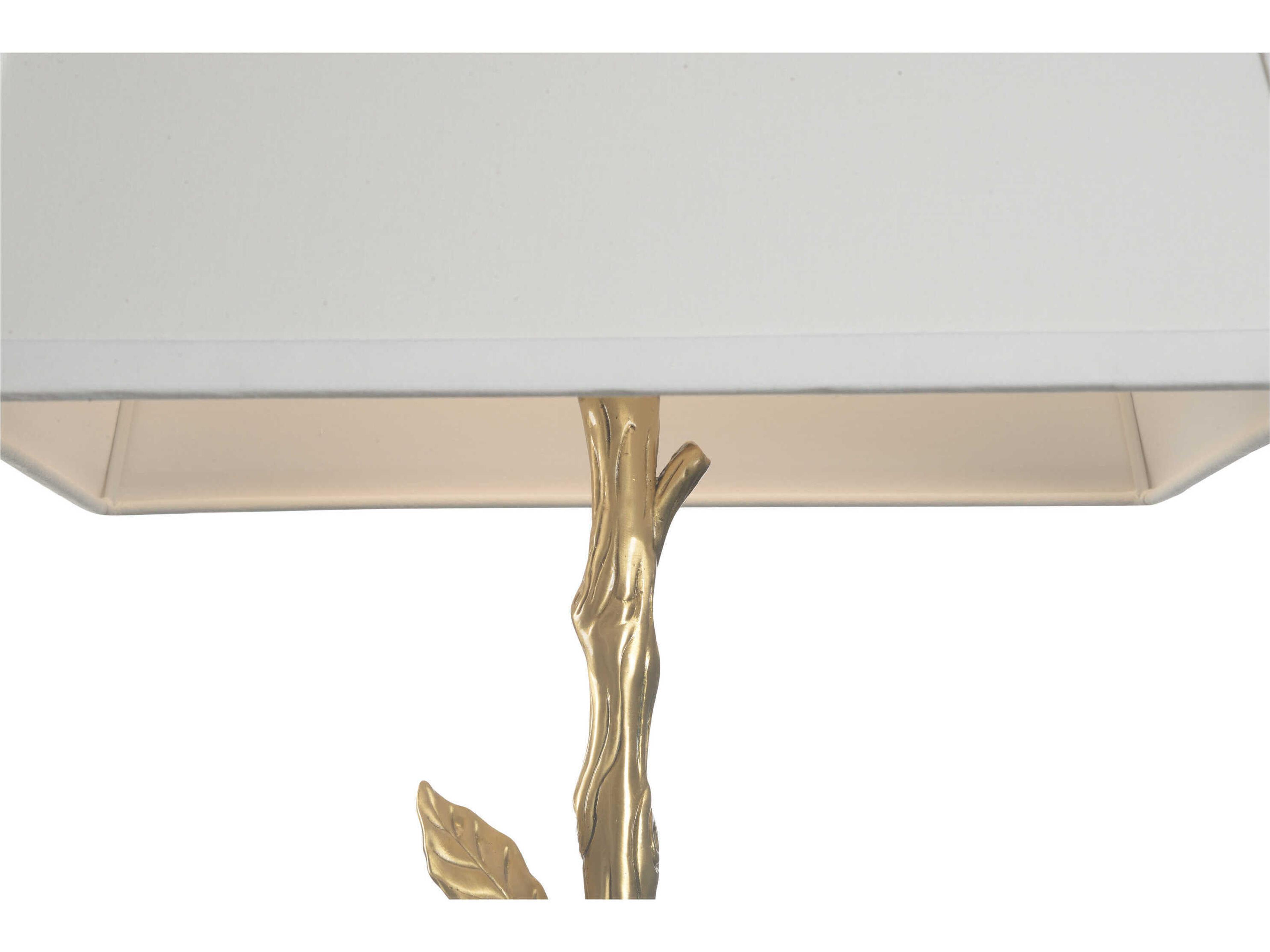 Chelsea House Limb and Leaf Antique Brass White Fabric Buffet Lamp
