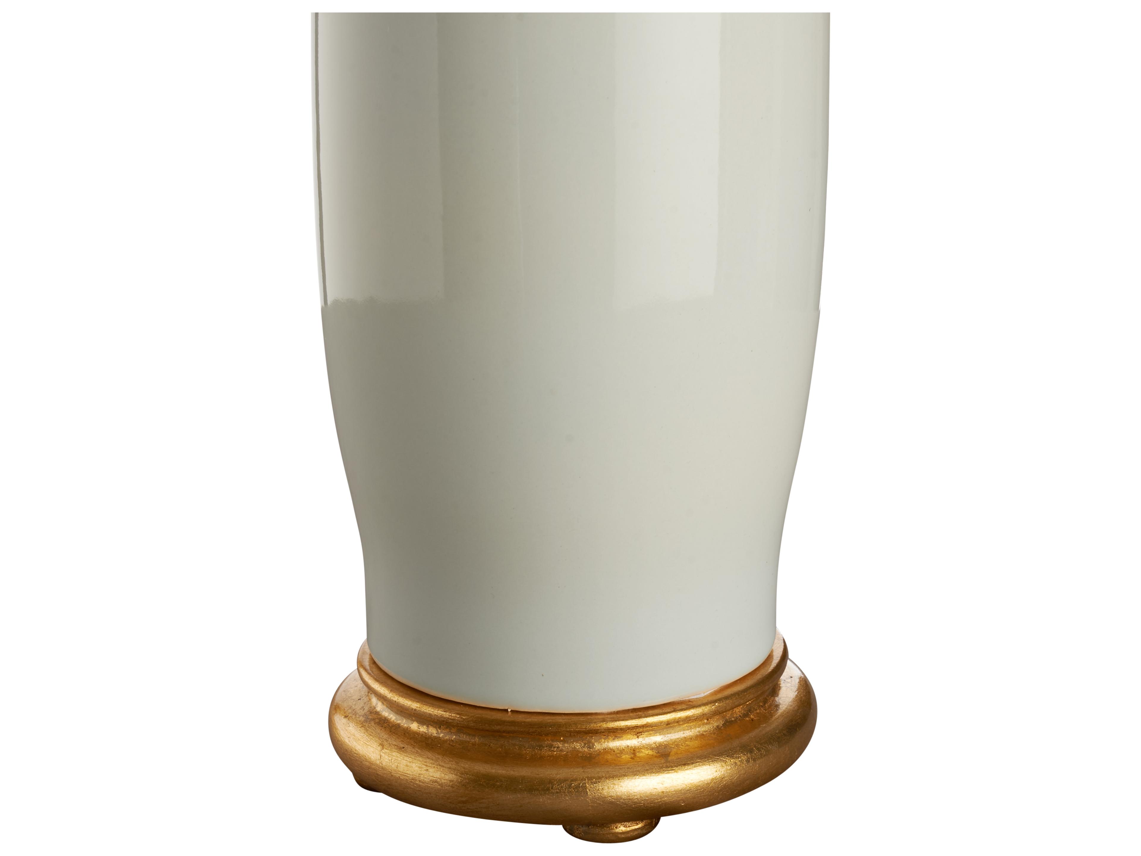 Chelsea House Jamie Merida Iceberg Glaze Gold Leaf White Table Lamp