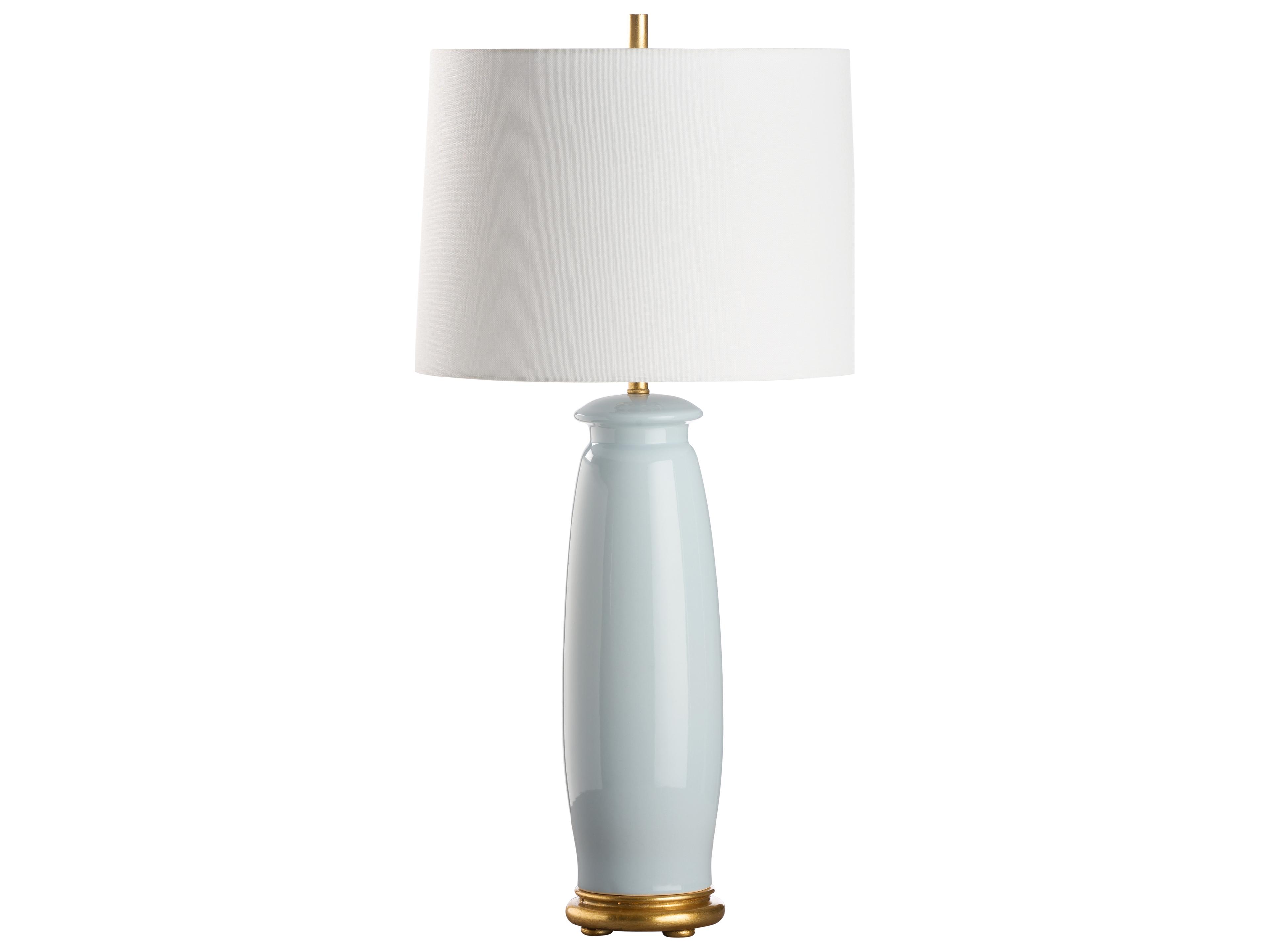 Chelsea House Jamie Merida Sleepy Hollow Glaze Gold Leaf Blue Table Lamp
