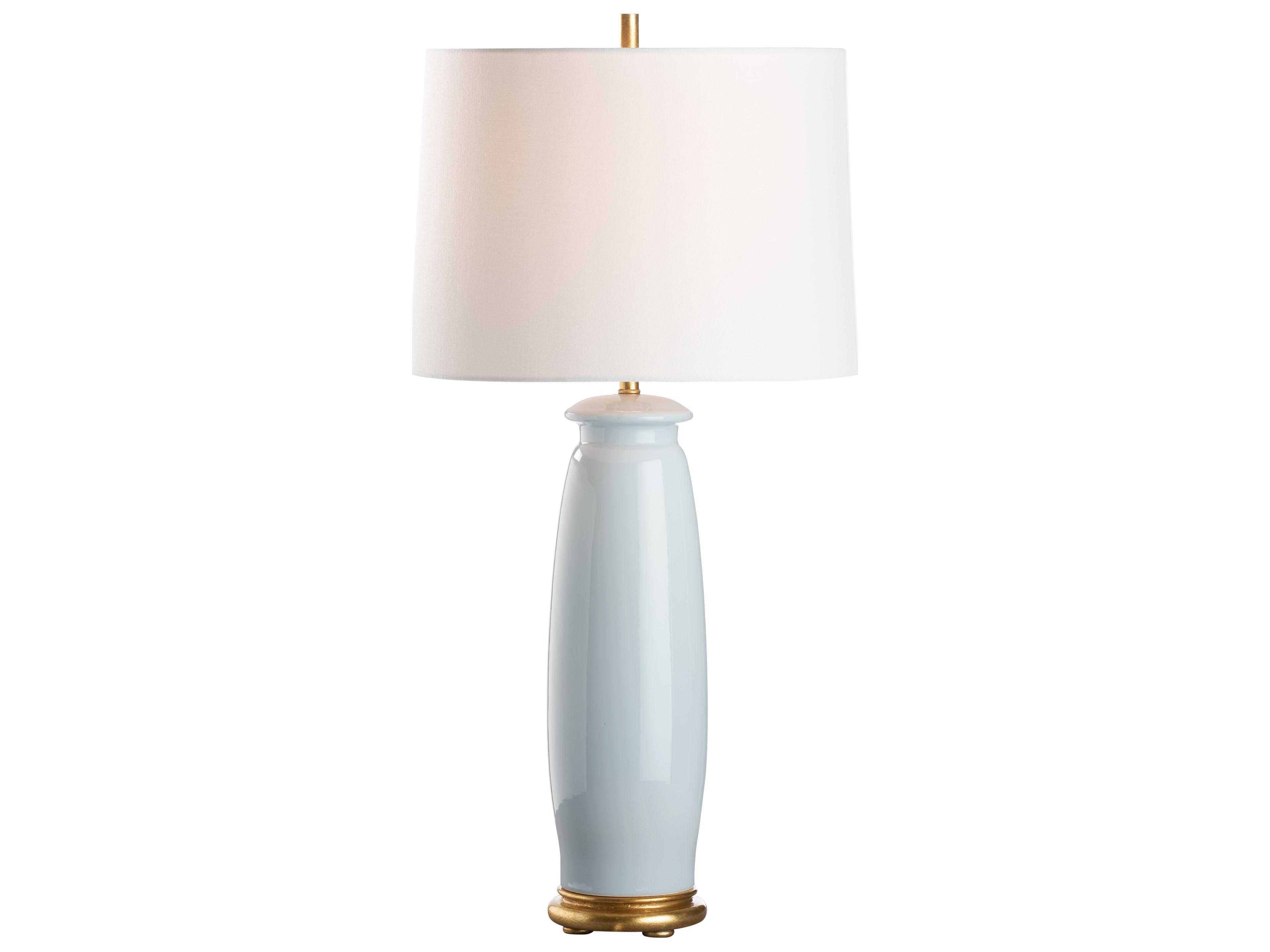 Chelsea House Jamie Merida Sleepy Hollow Glaze Gold Leaf Blue Table Lamp