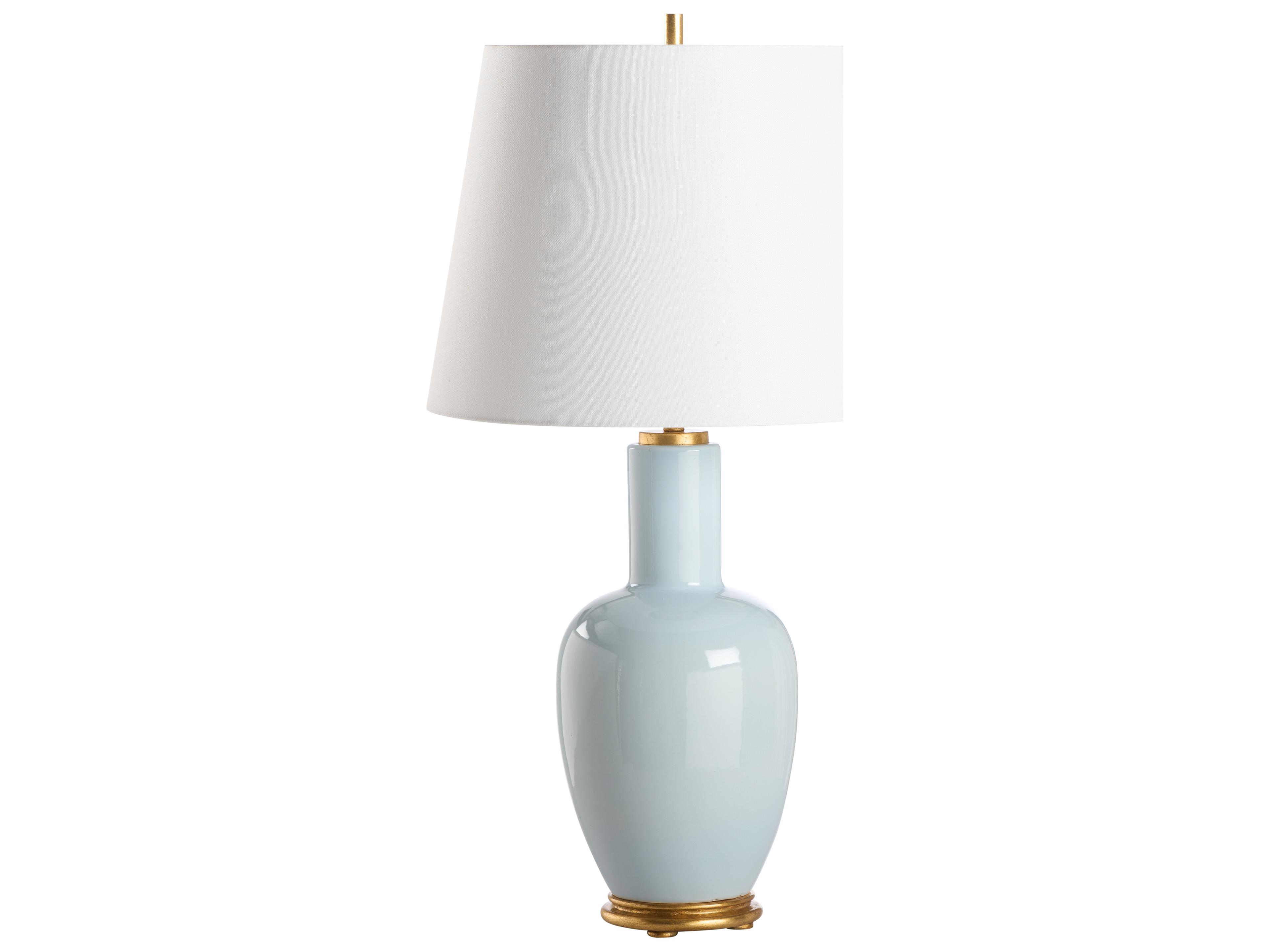 Jamie Merida Sleepy Hollow Glaze Gold Leaf Blue Table Lamp
