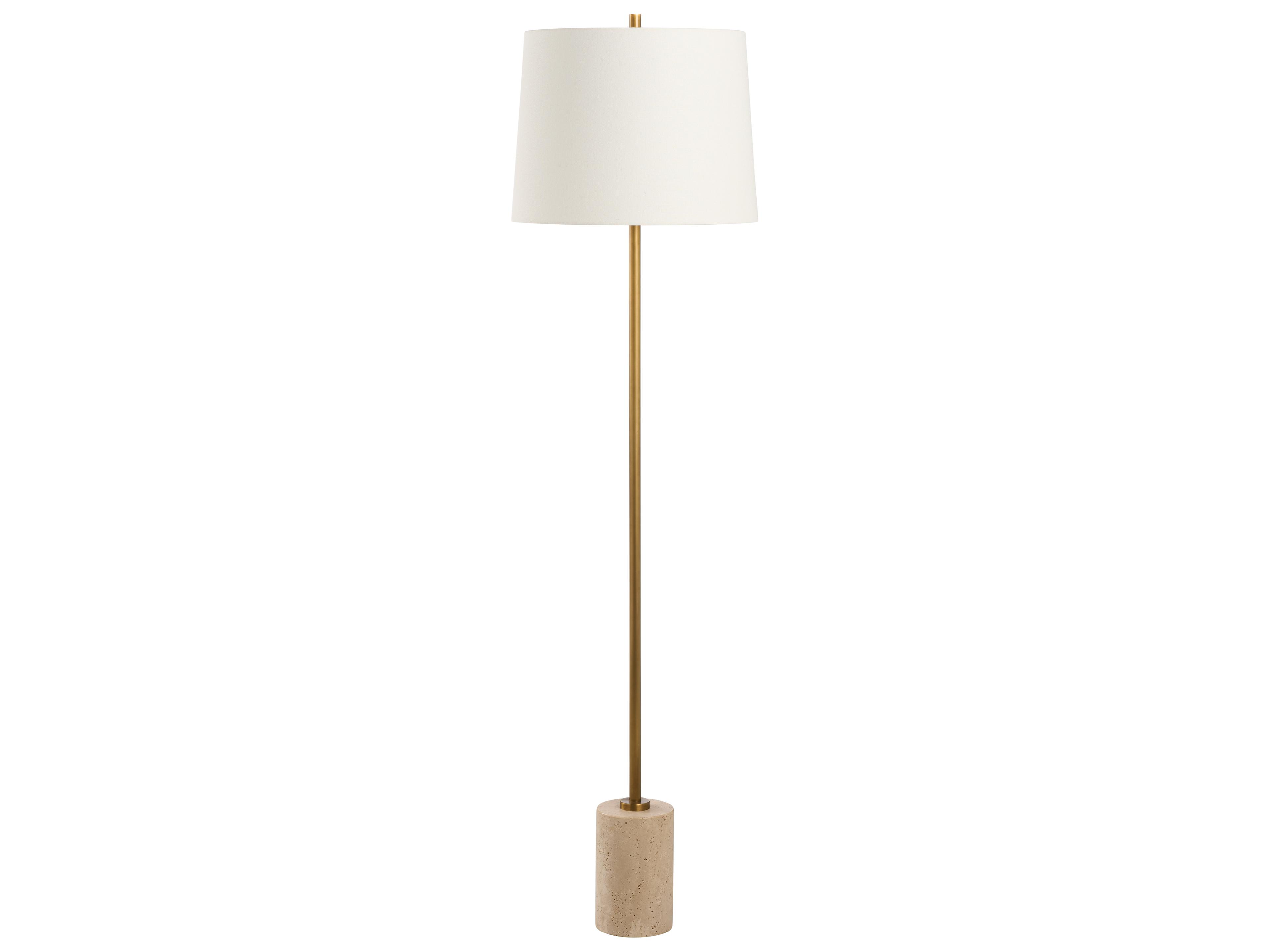 Chelsea House Jamie Merida Natural White Antique Brass Floor Lamp