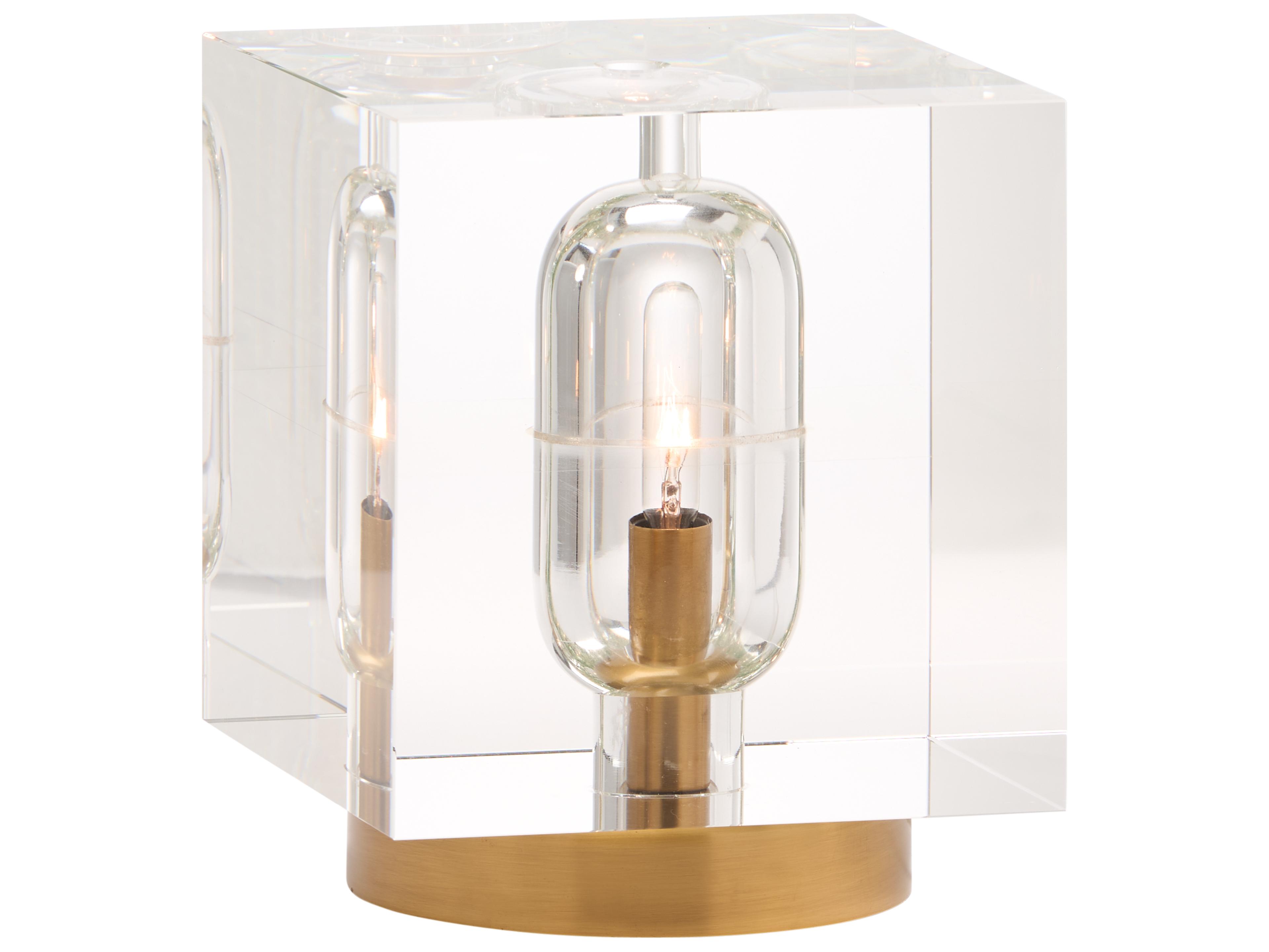 Clear Antique Brass Table Lamp