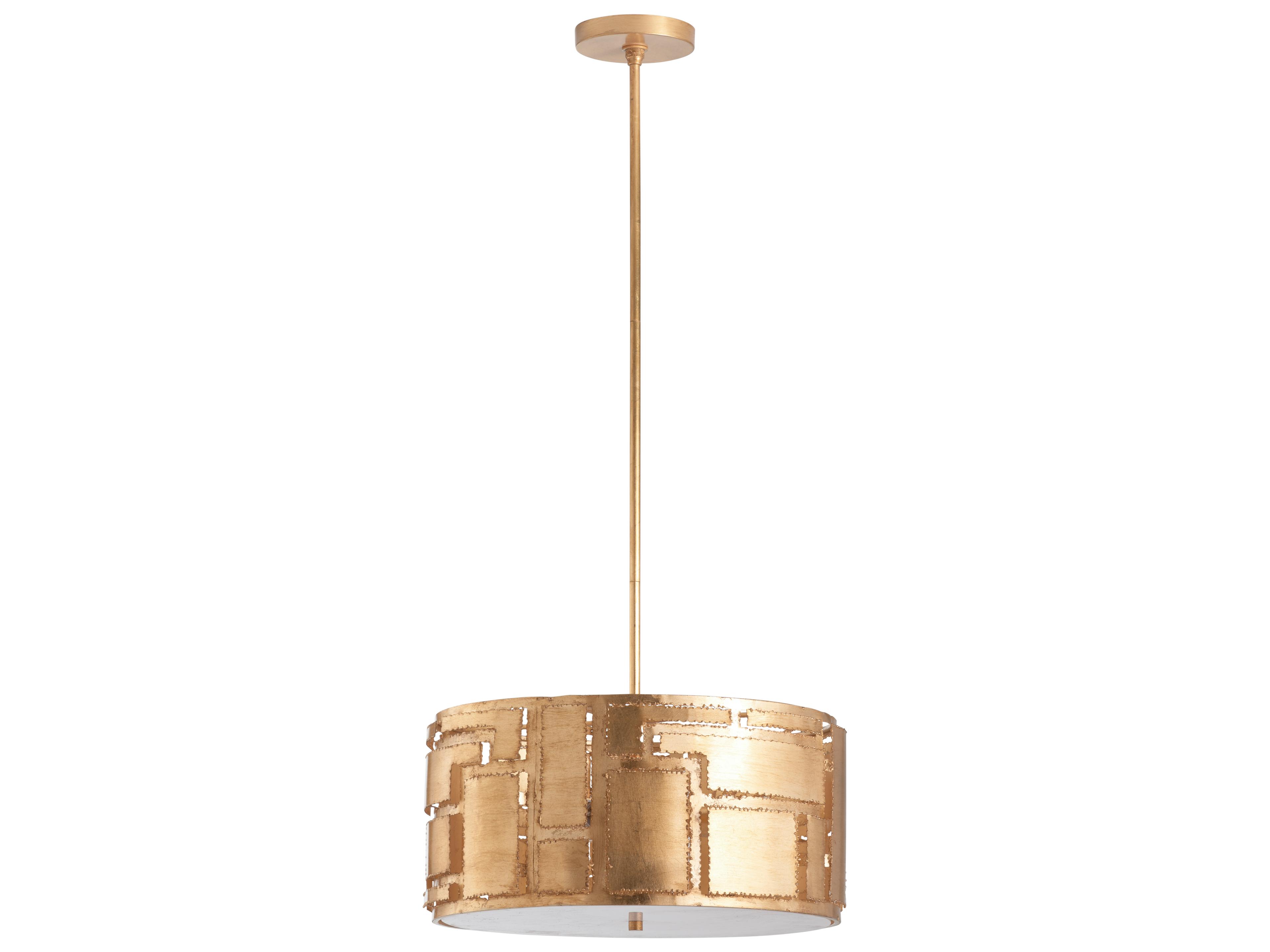 Chelsea House 3-Light Antique Brass Drum Pendant