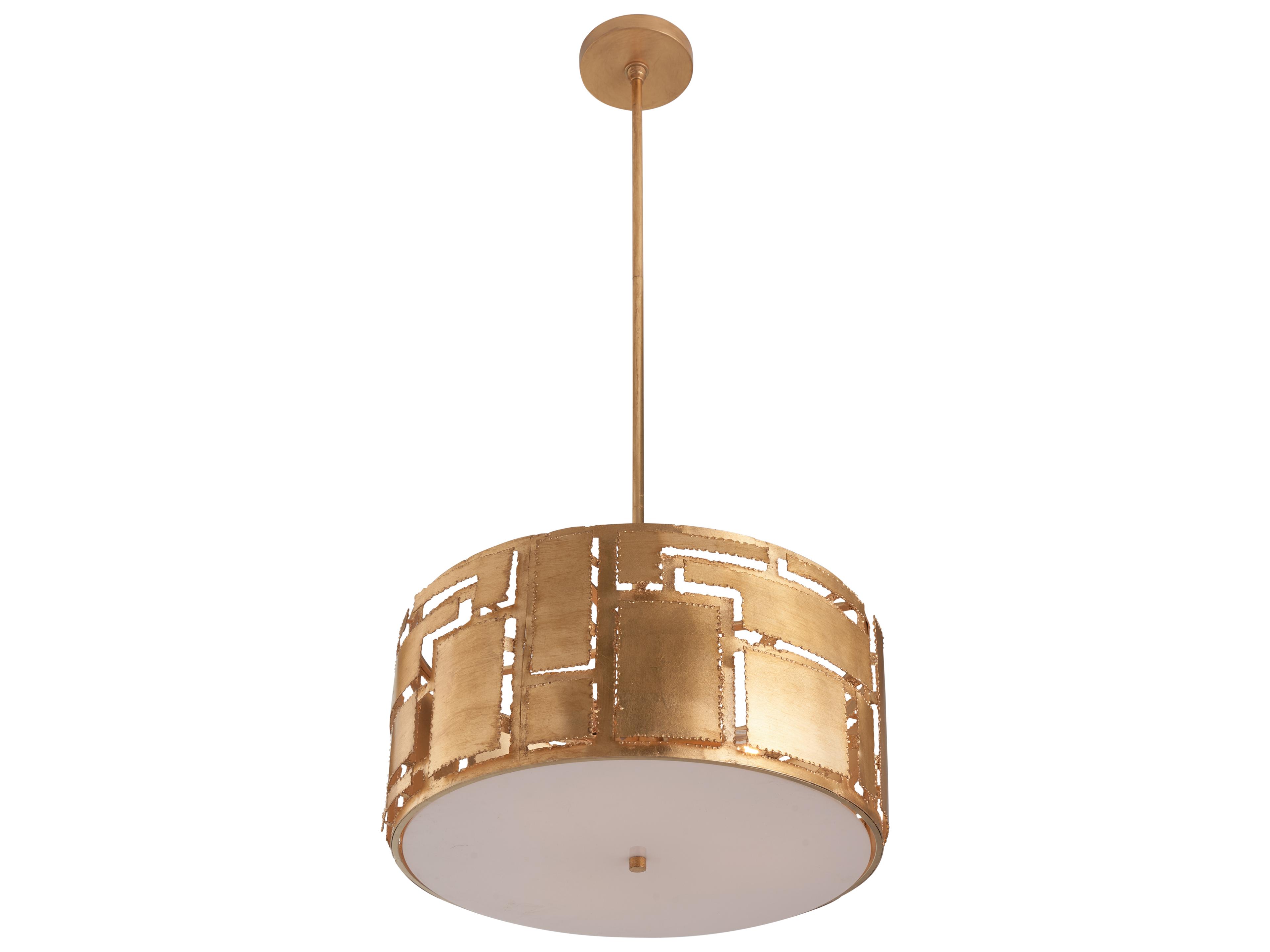 Chelsea House 3-Light Antique Brass Drum Pendant