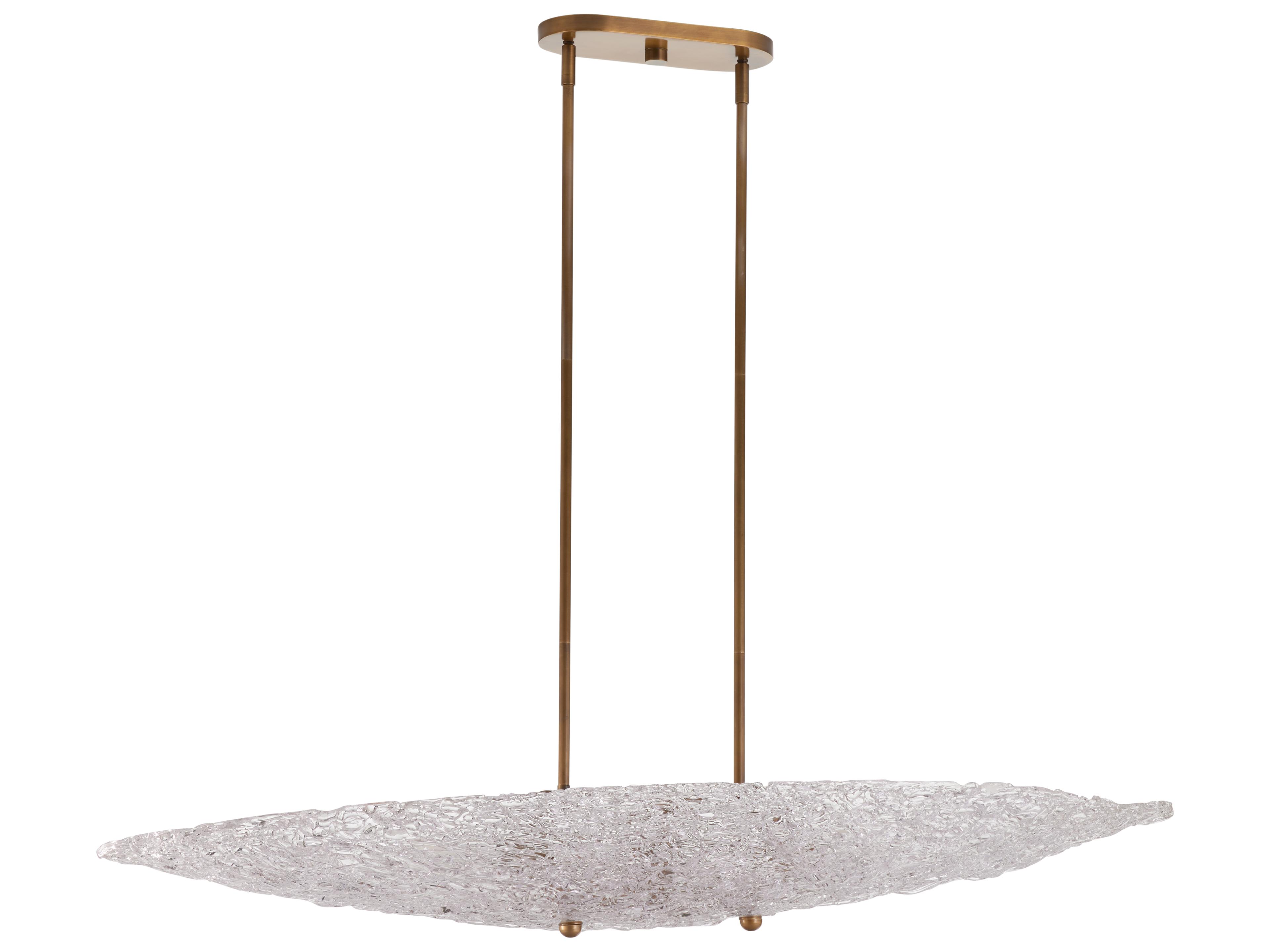 Chelsea House 2-Light Antique Brass Clear Linear Island Pendant