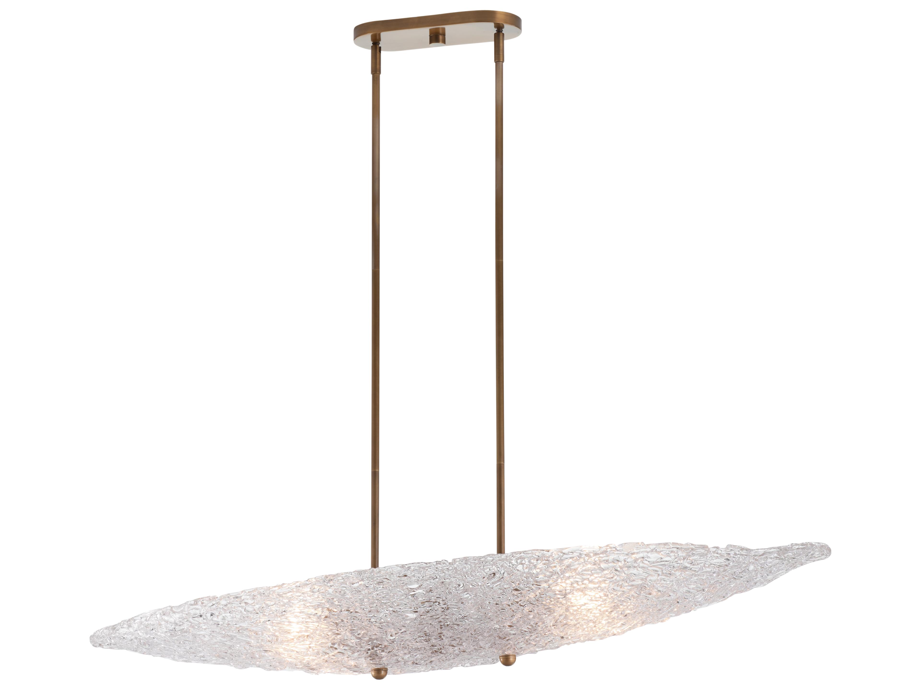 Chelsea House 2-Light Antique Brass Clear Linear Island Pendant