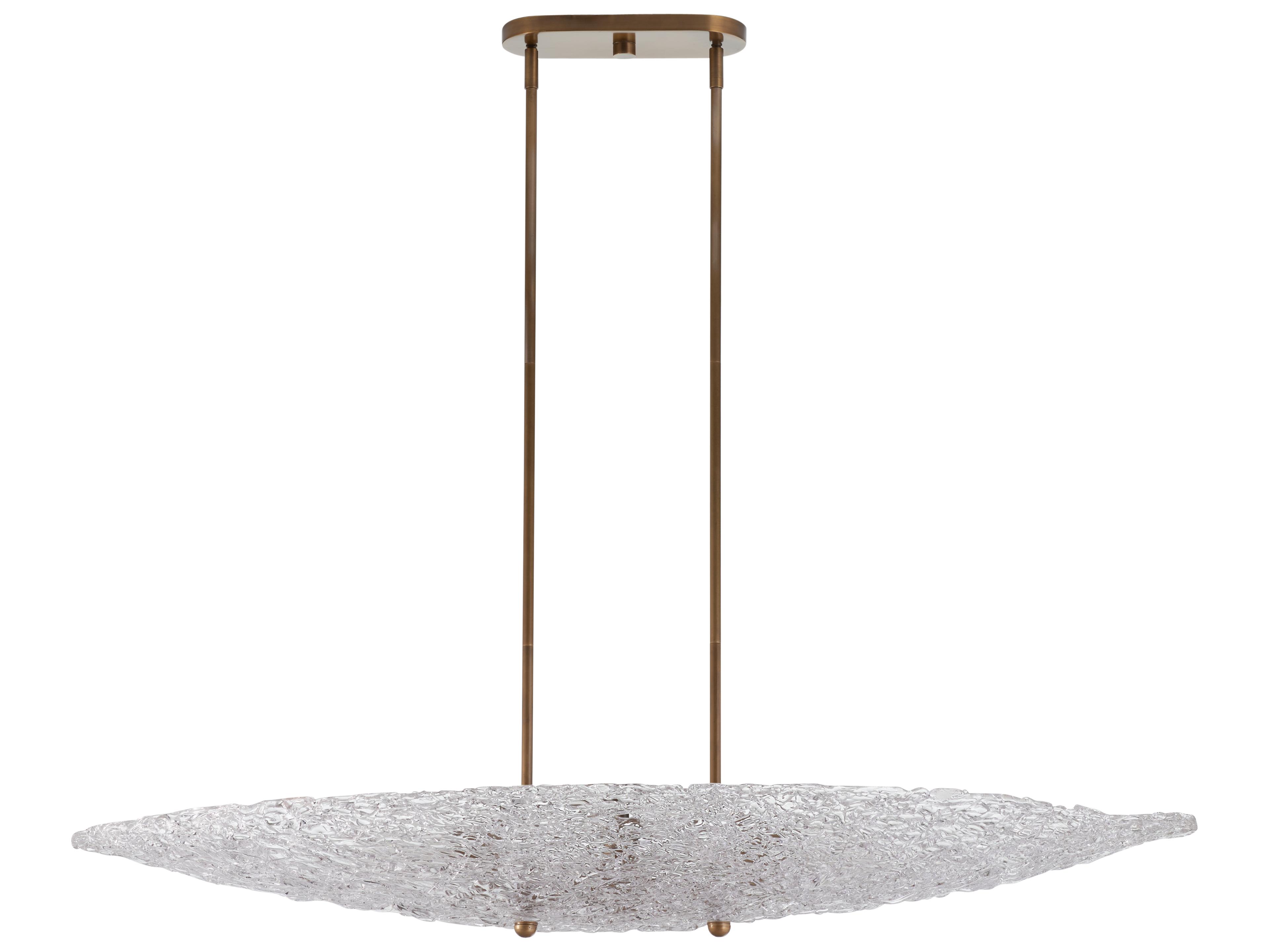 Chelsea House 2-Light Antique Brass Clear Linear Island Pendant