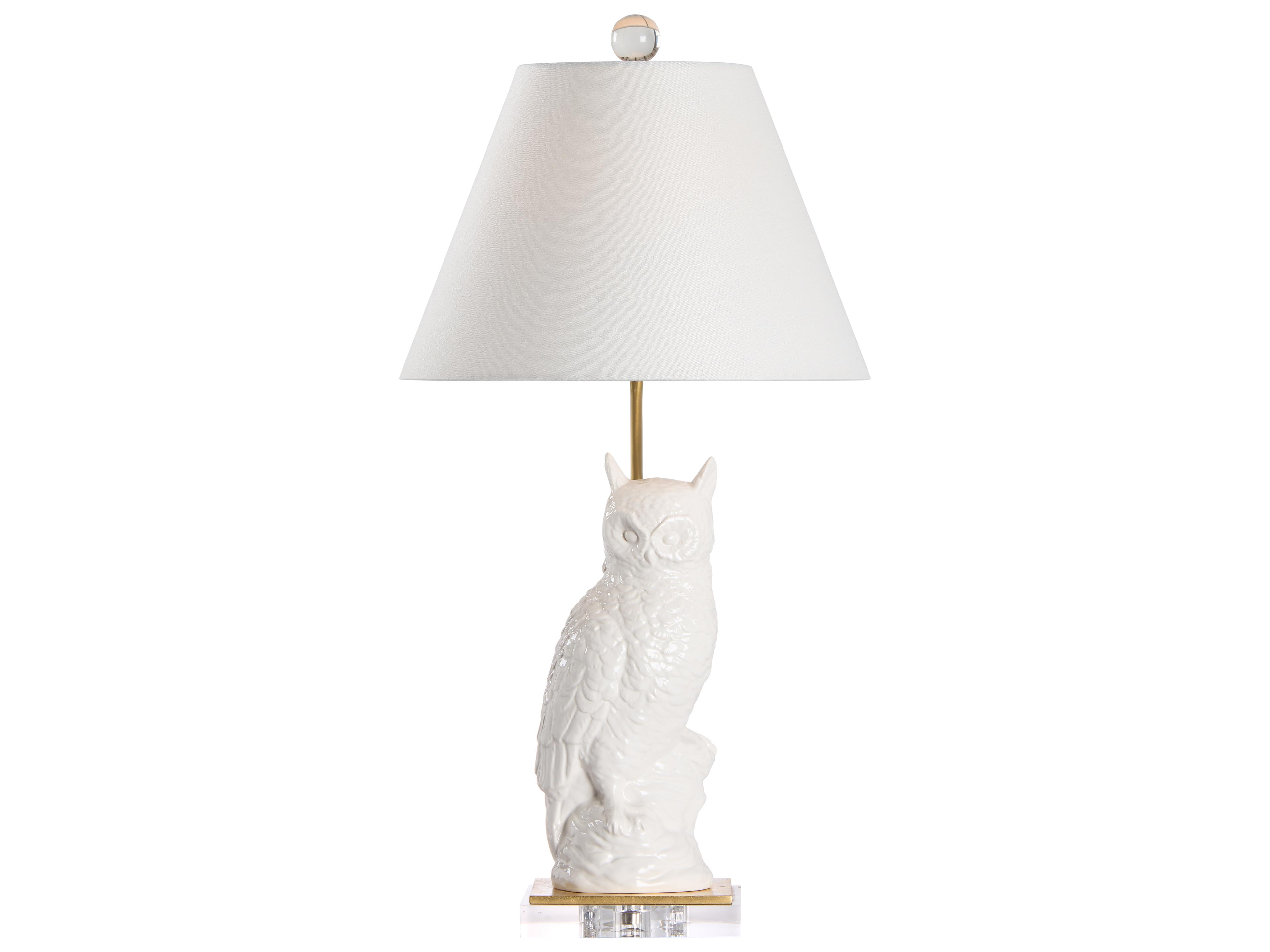 Chelsea House White Glaze Gold Leaf Clear Table Lamp