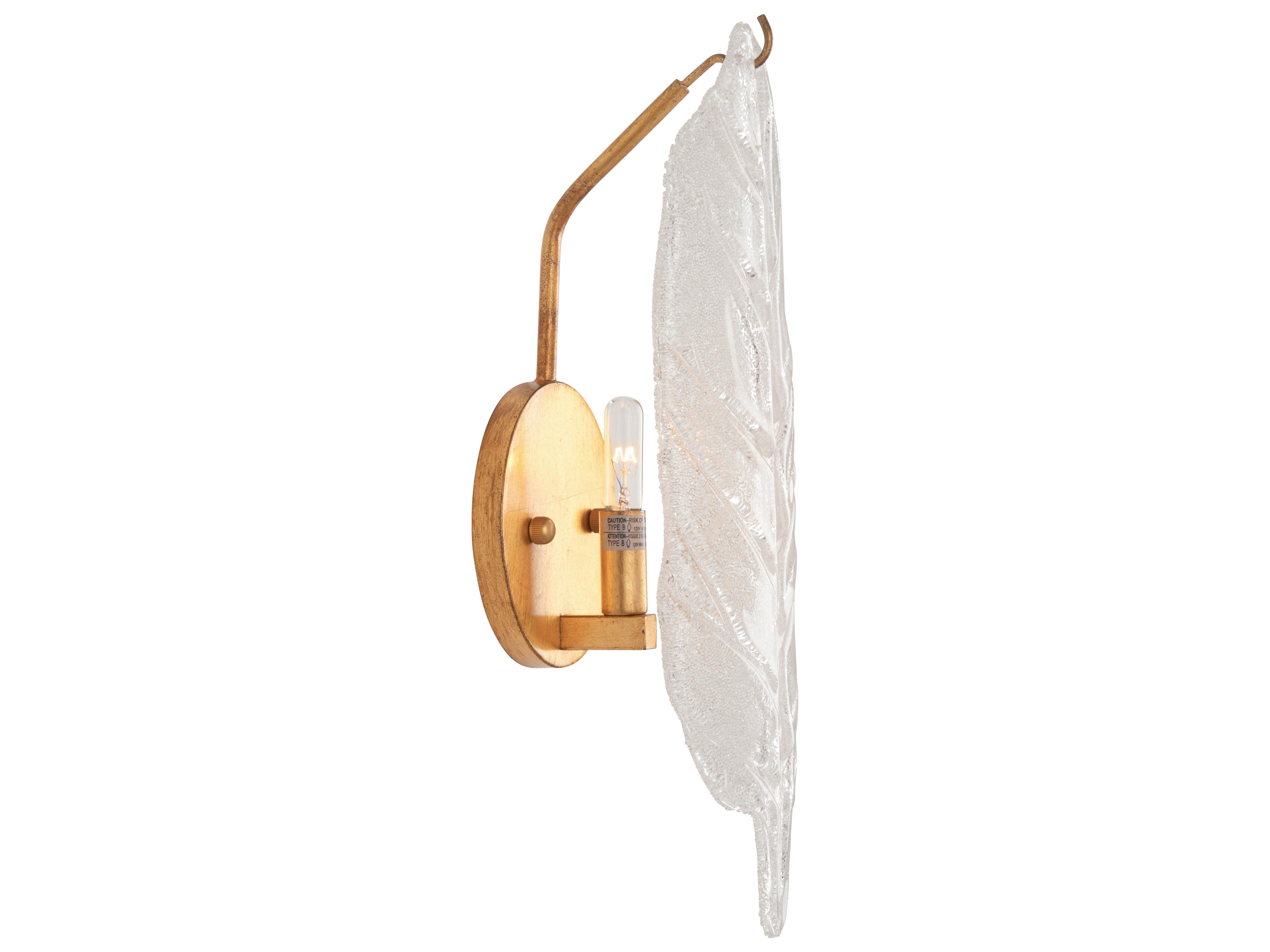 Chelsea House 1-Light Antique Gold Leaf Textured Brass Wall Sconce