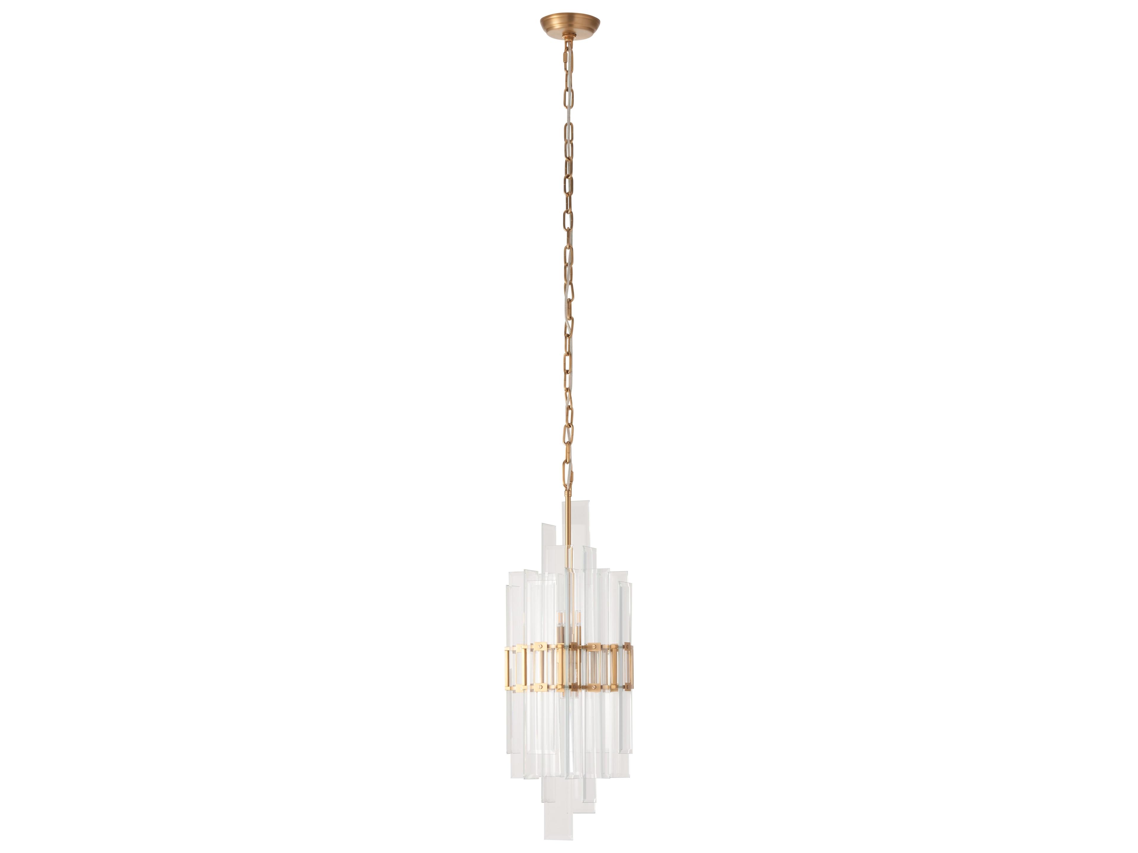 Chelsea House 2-Light Clear Brushed Brass Cylinder Chandelier