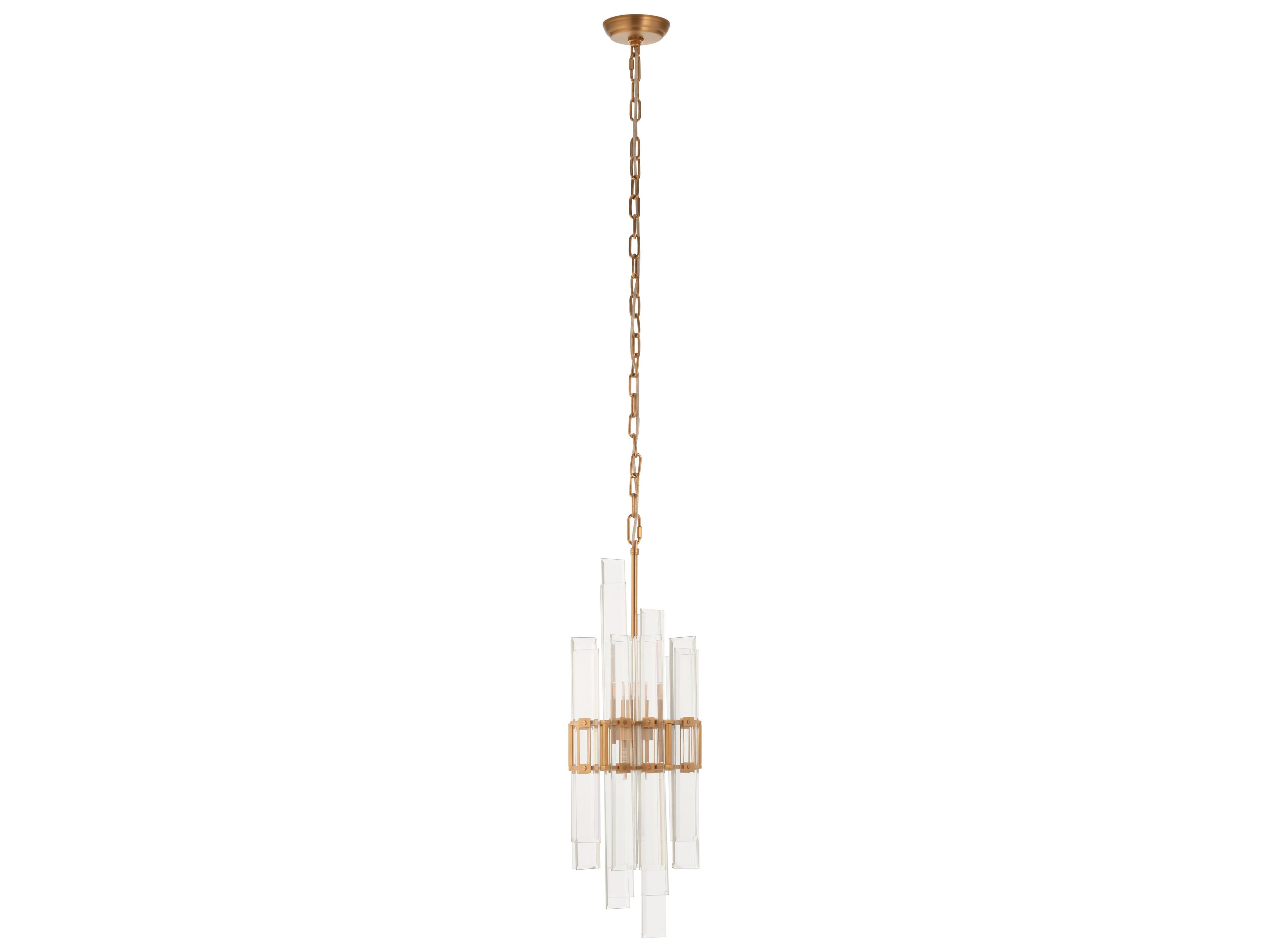Chelsea House 2-Light Clear Brushed Brass Cylinder Chandelier