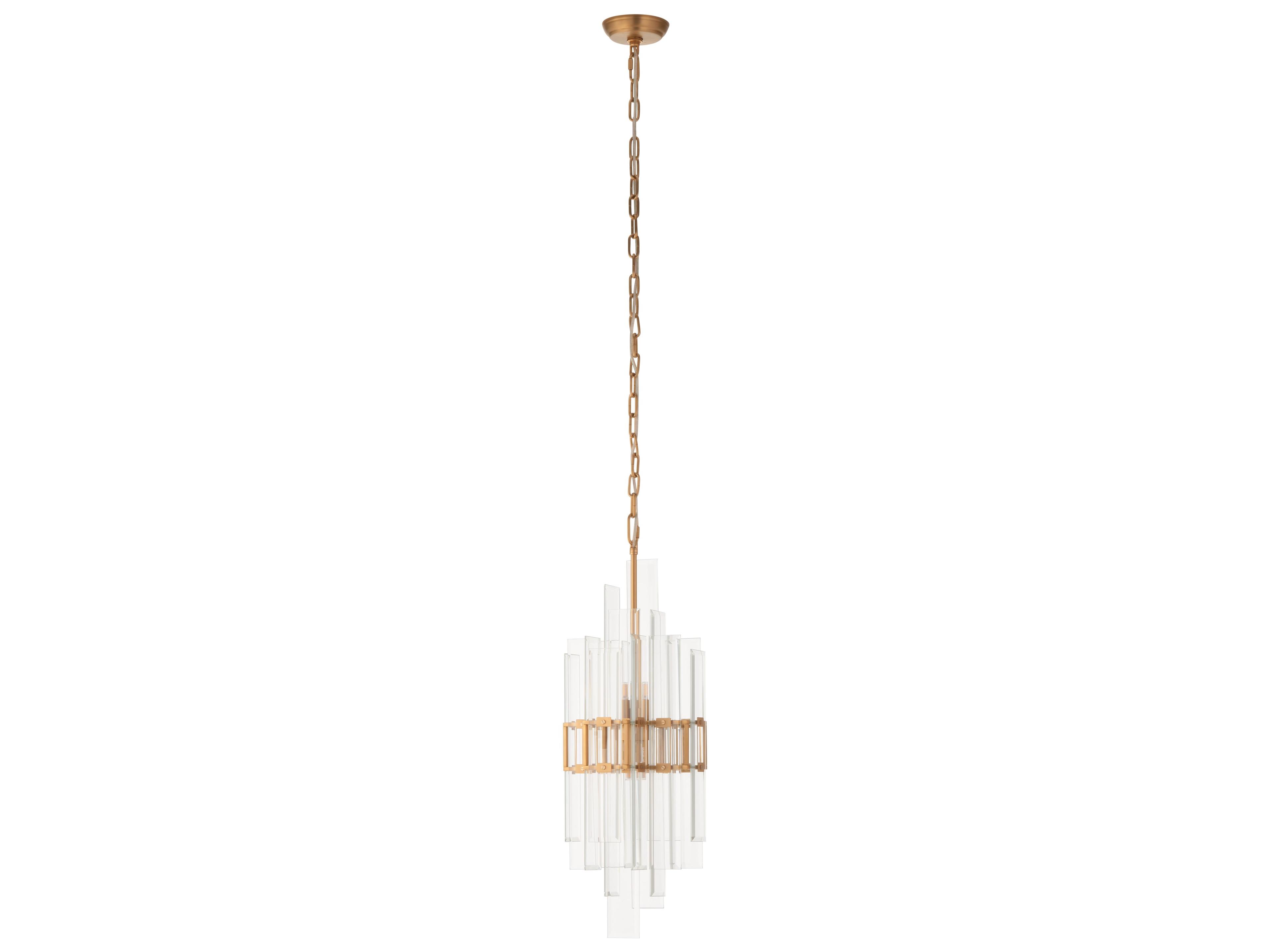 Chelsea House 2-Light Clear Brushed Brass Cylinder Chandelier