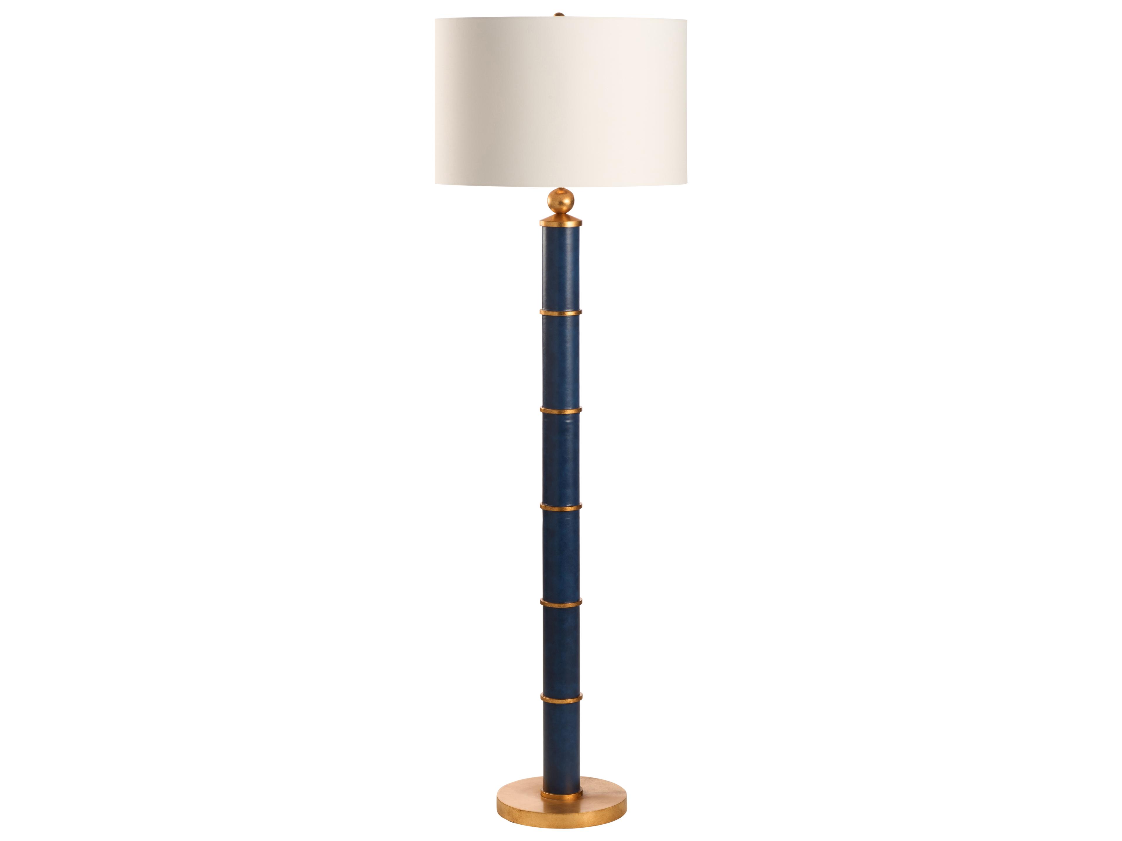 Lisa Kahn Blue Gold Leaf Floor Lamp