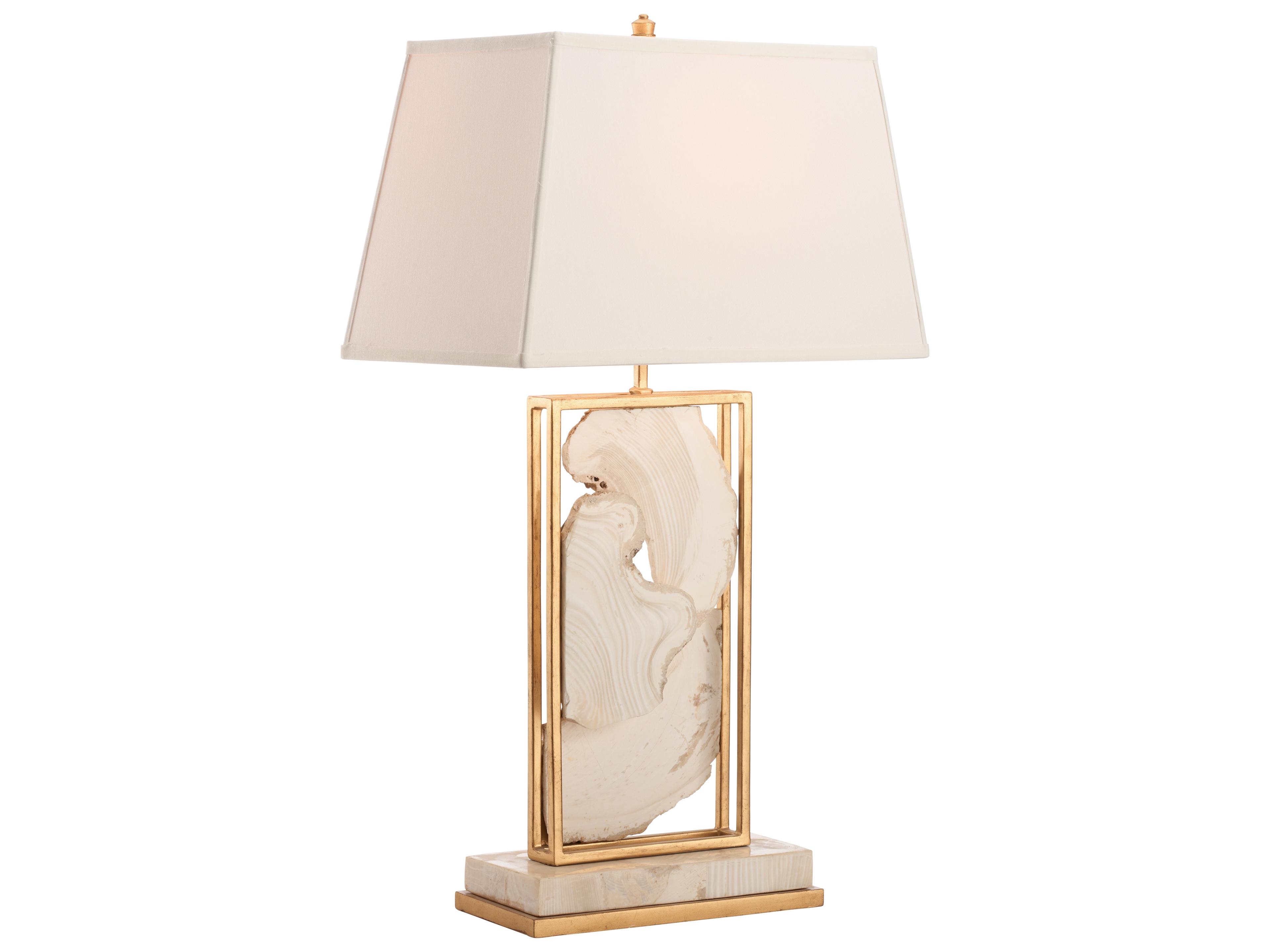 Natural White Gold Leaf Table Lamp