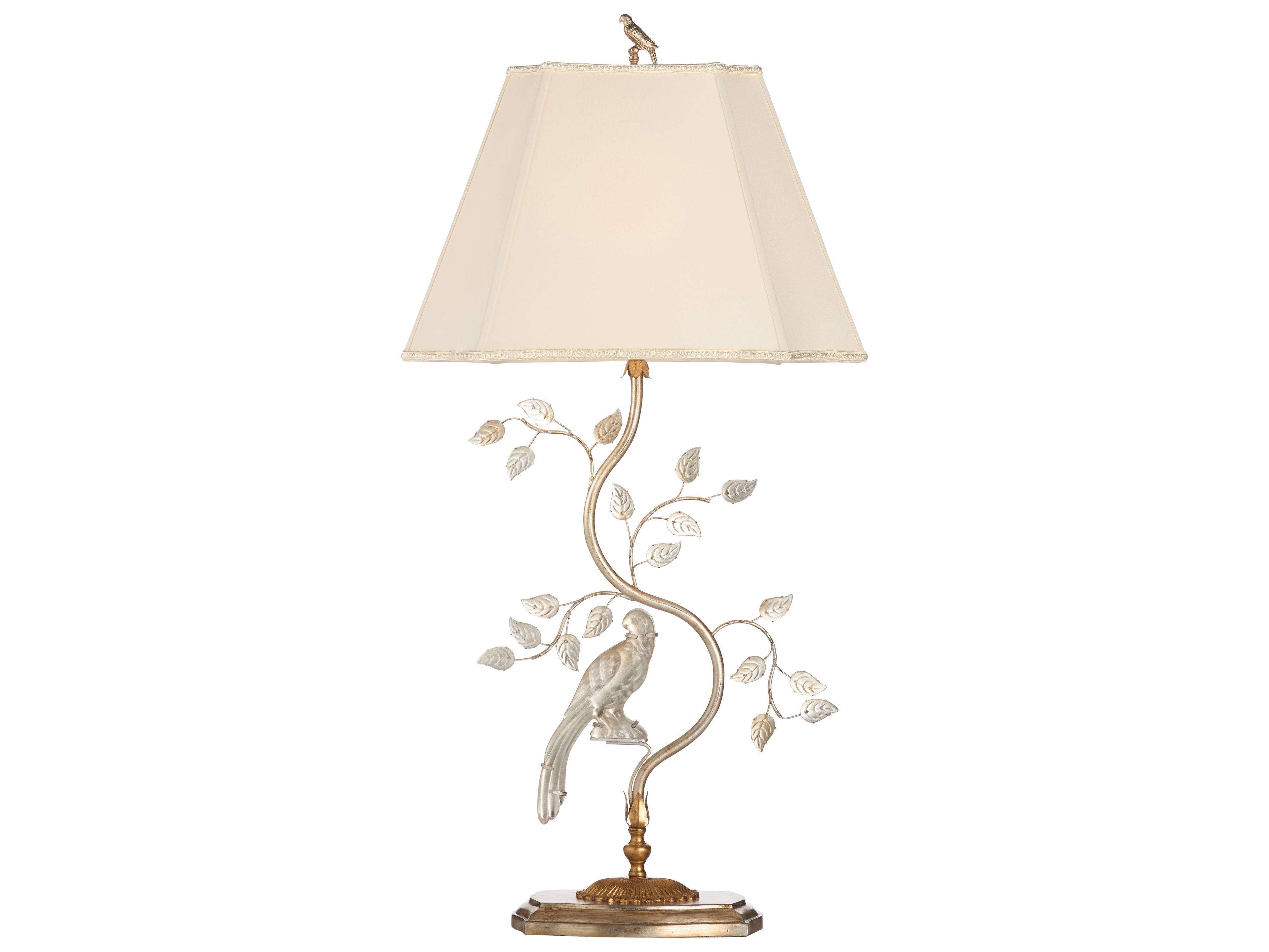 Chelsea House Town Square Antique Silver Leaf Clear Brass Table Lamp