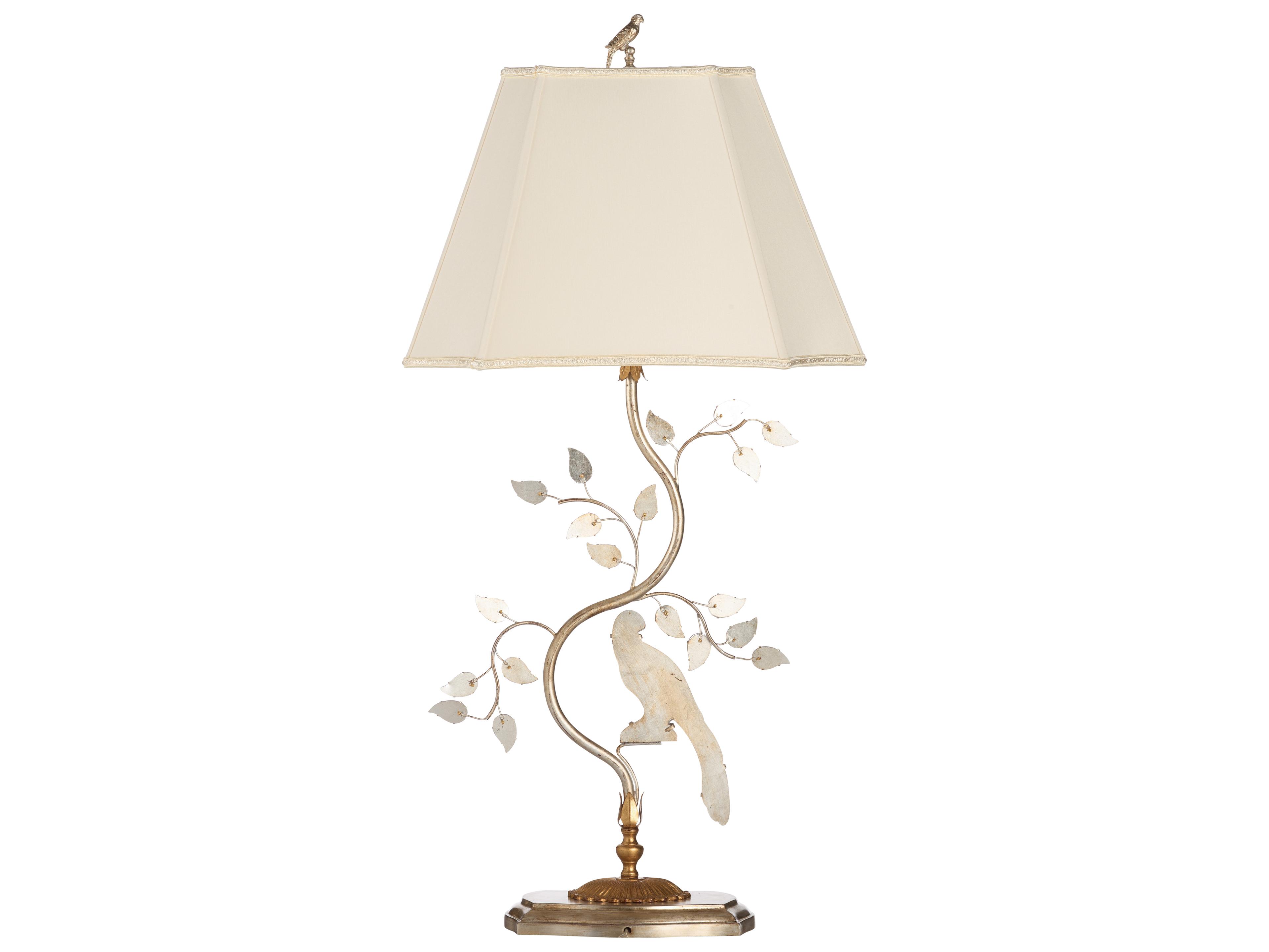 Chelsea House Town Square Antique Silver Leaf Clear Brass Table Lamp