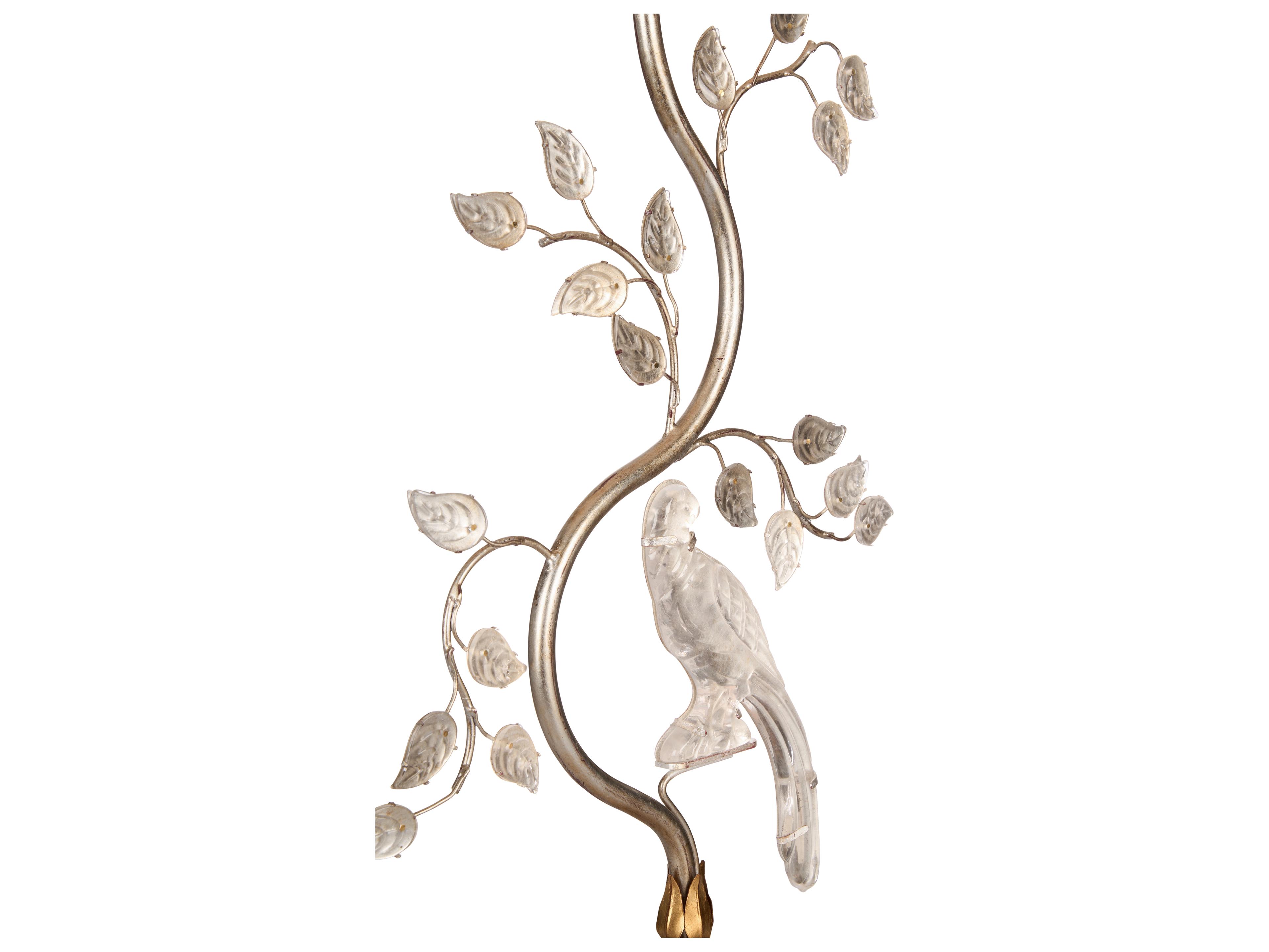 Chelsea House Antique Silver Leaf Clear Brass Table Lamp