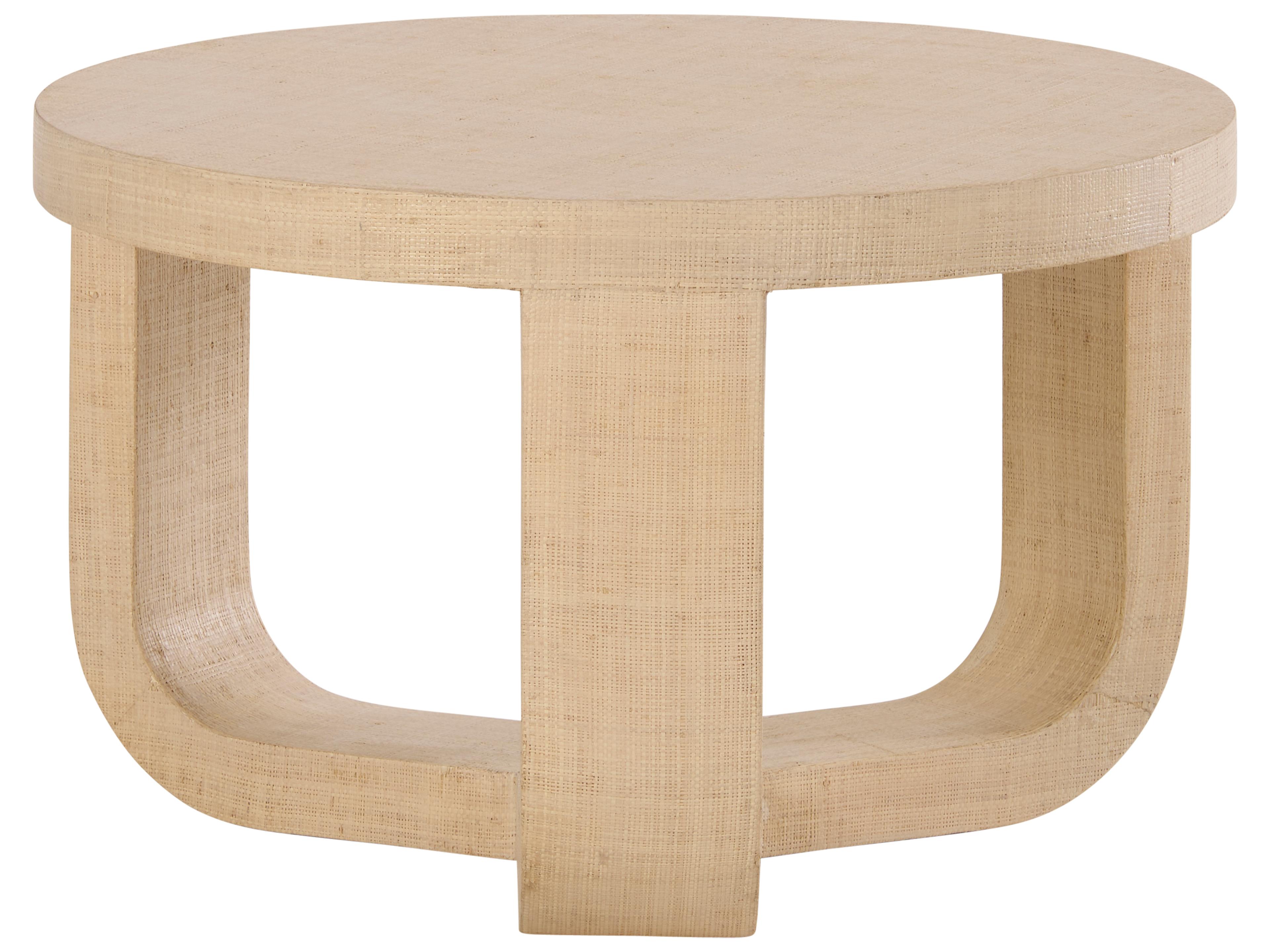 Chelsea House Round Glass White Cream Coffee Table