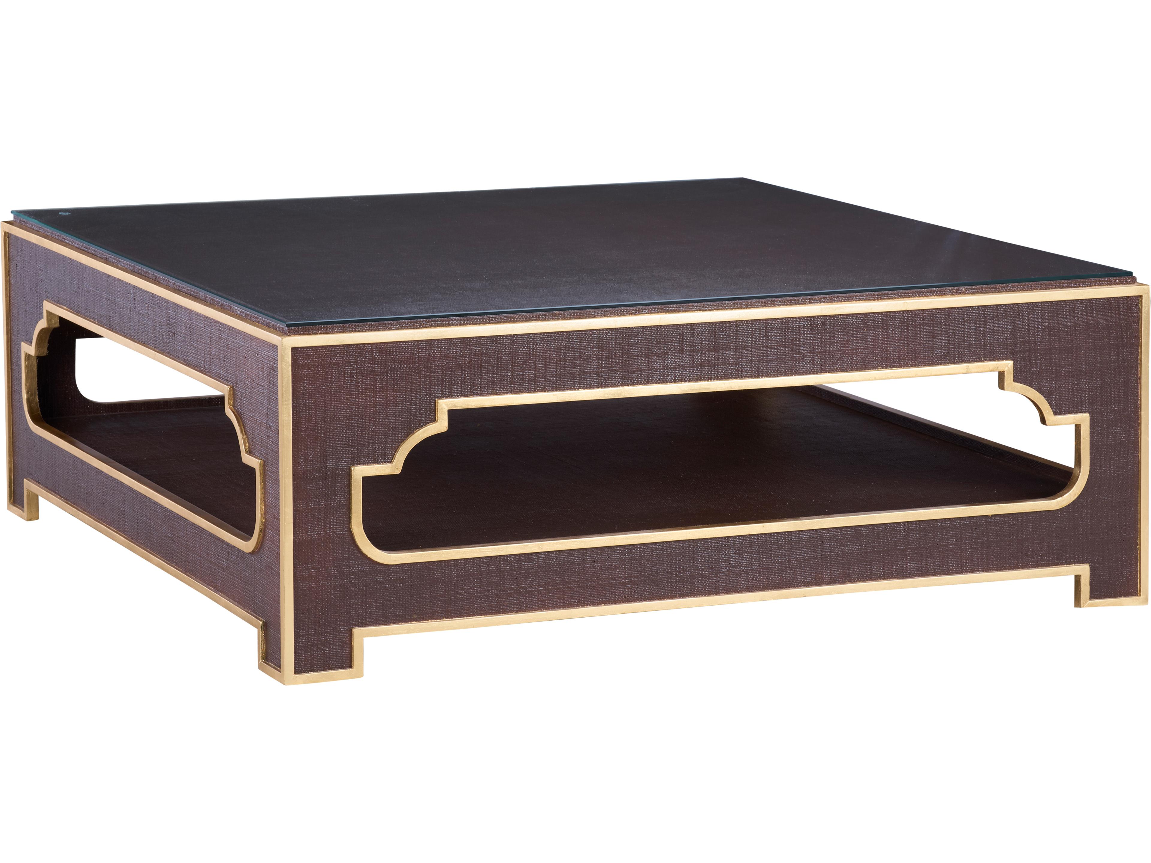 Jamie Merida Square Glass Brown Coffee Table
