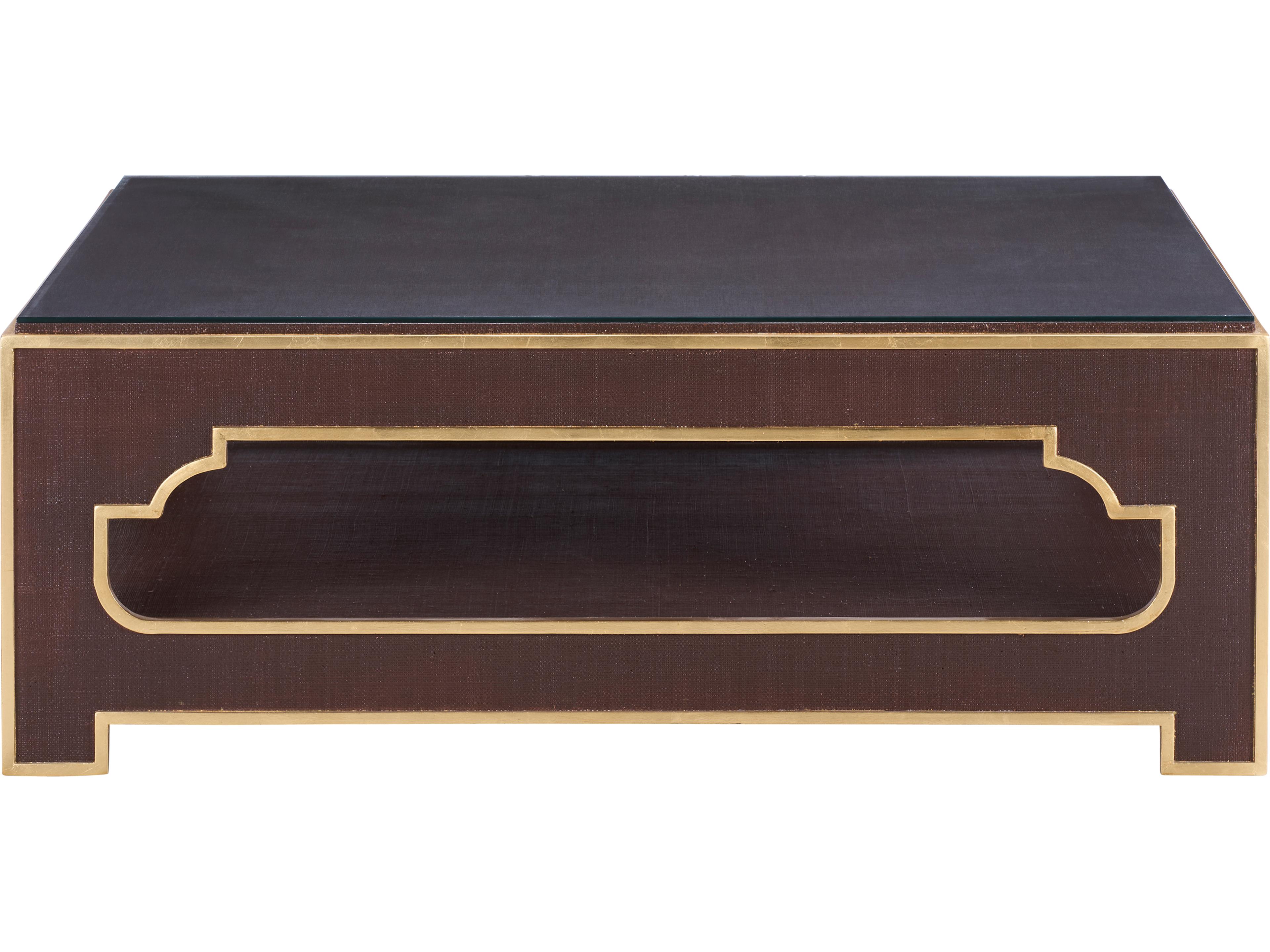 Chelsea House Jamie Merida Square Glass Brown Coffee Table