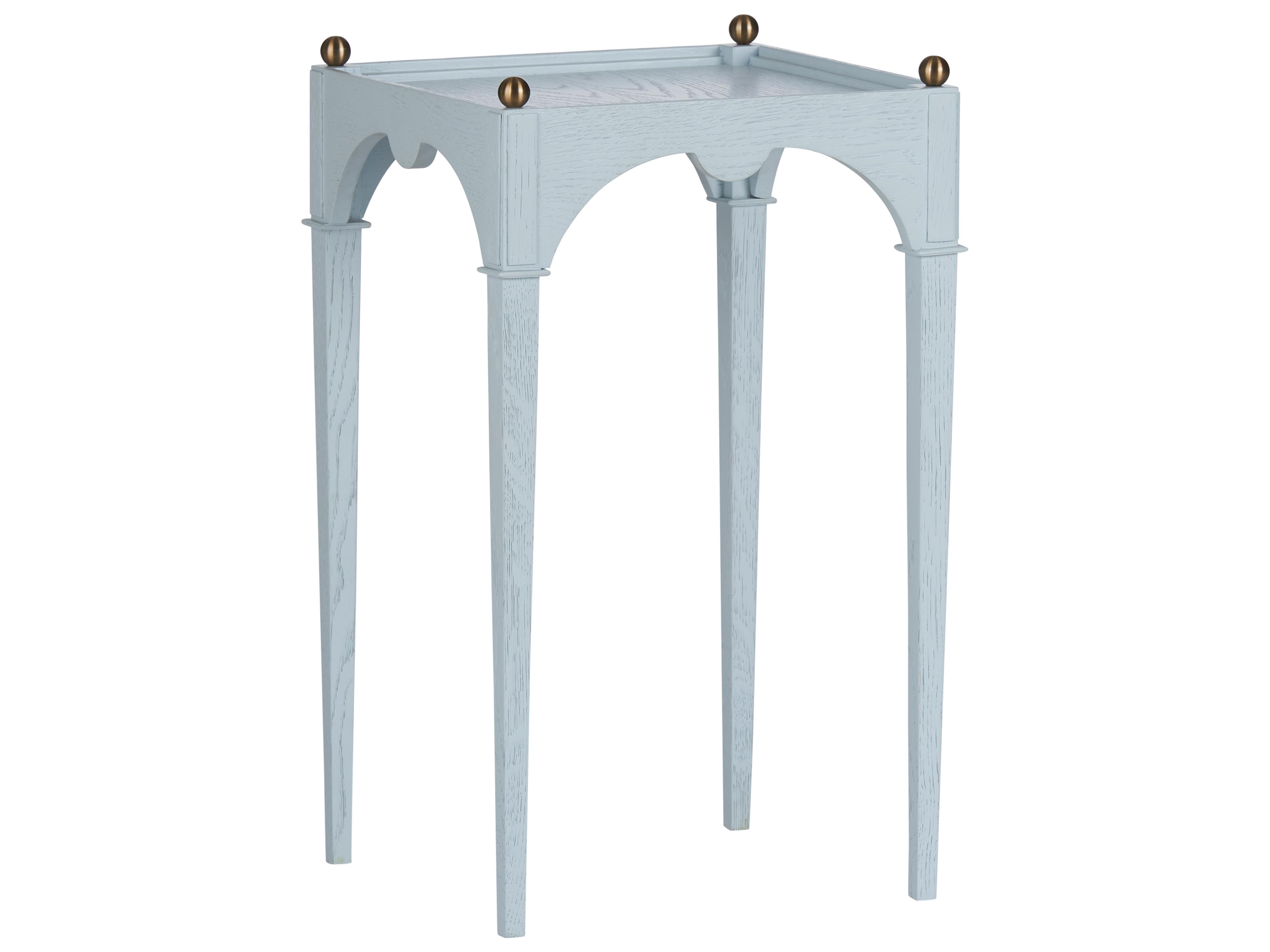 Jamie Merida Square Wood Blue End Table