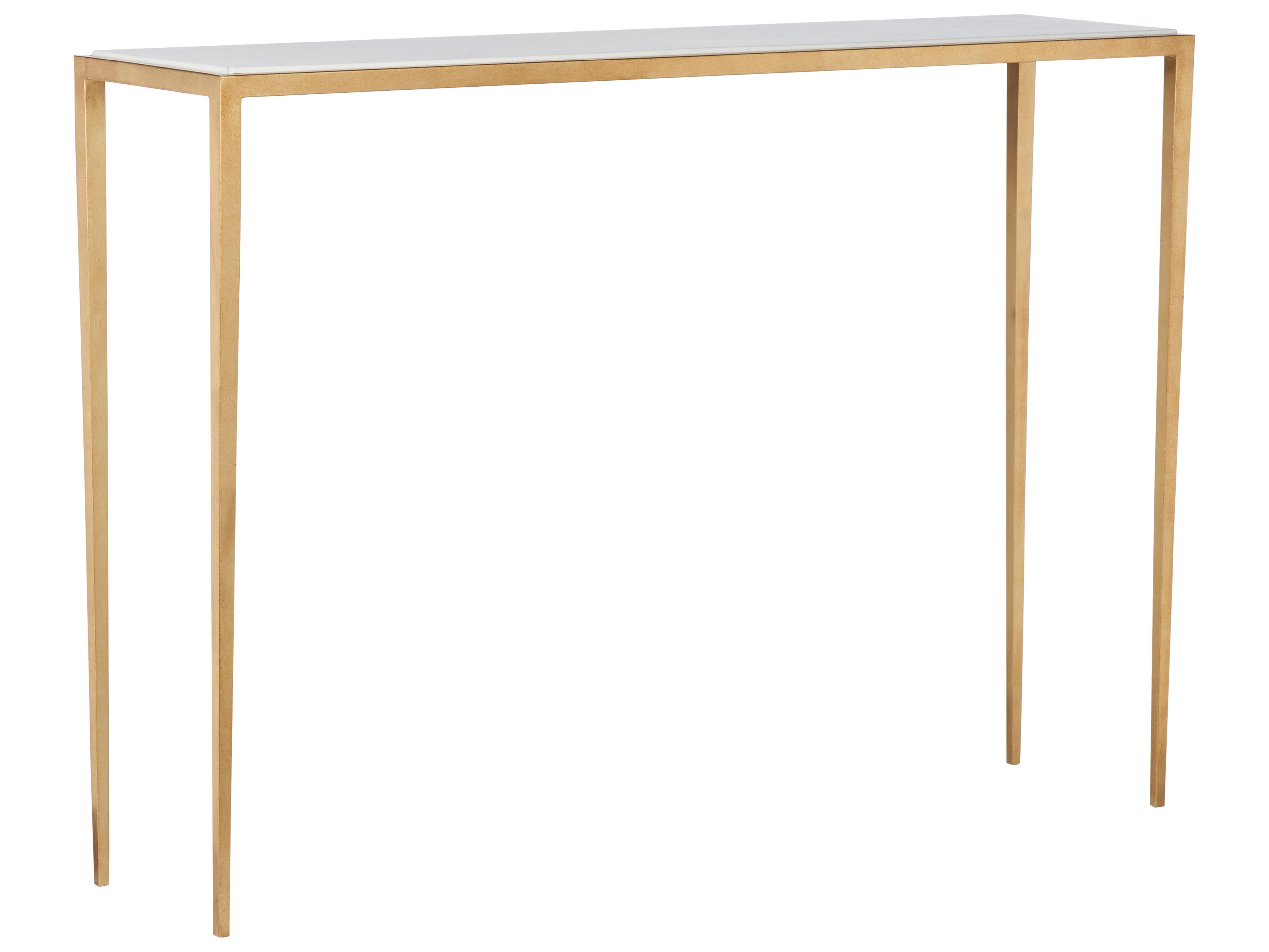 Jamie Merida Rectangular Glass Gold Console Table