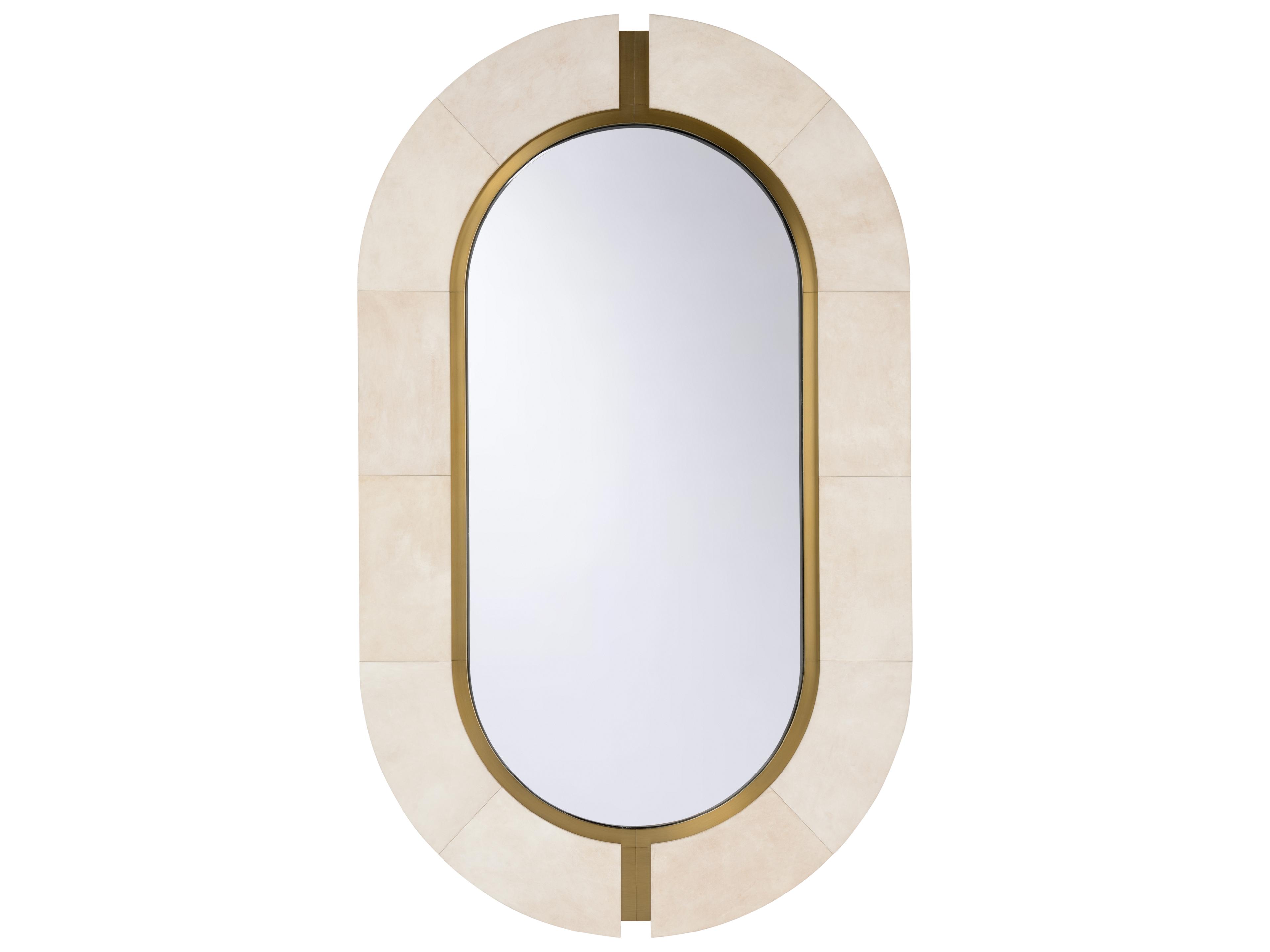 White Cream Wall Mirror Oval