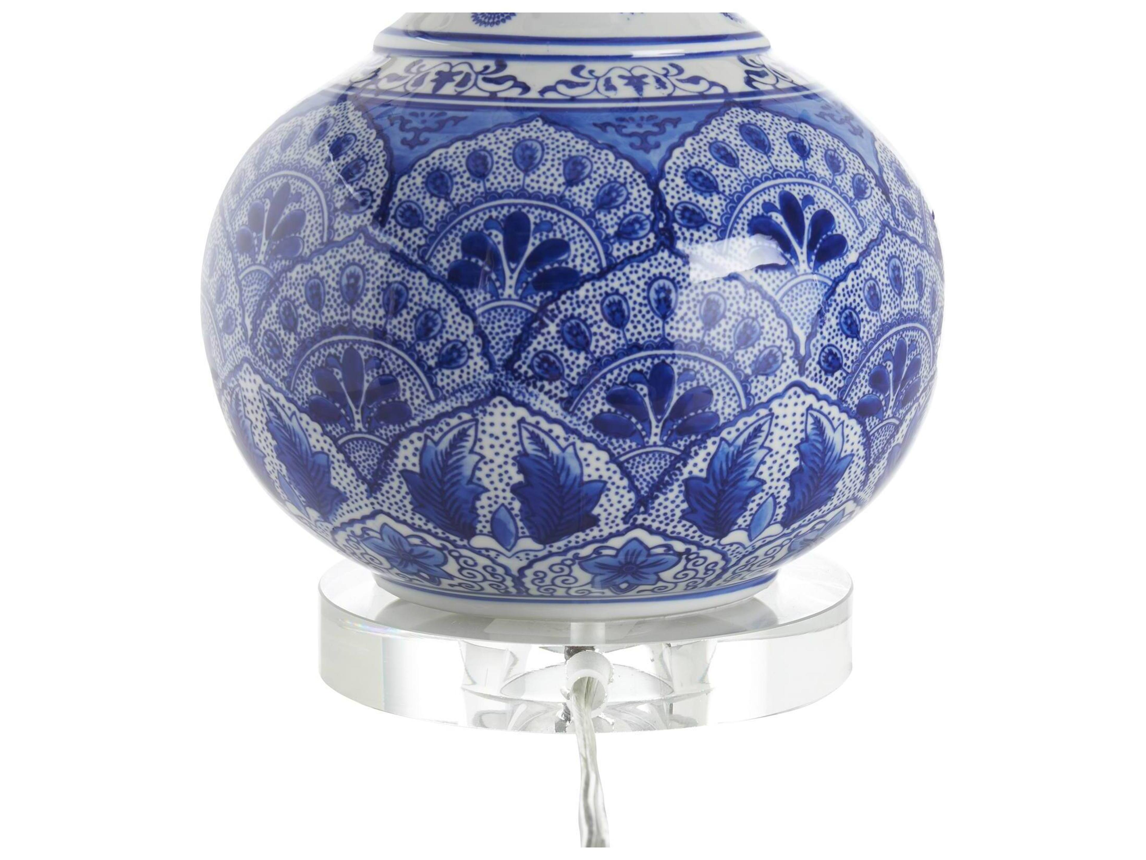 Chelsea House Town Square Blue Linen Traditional Table Lamp