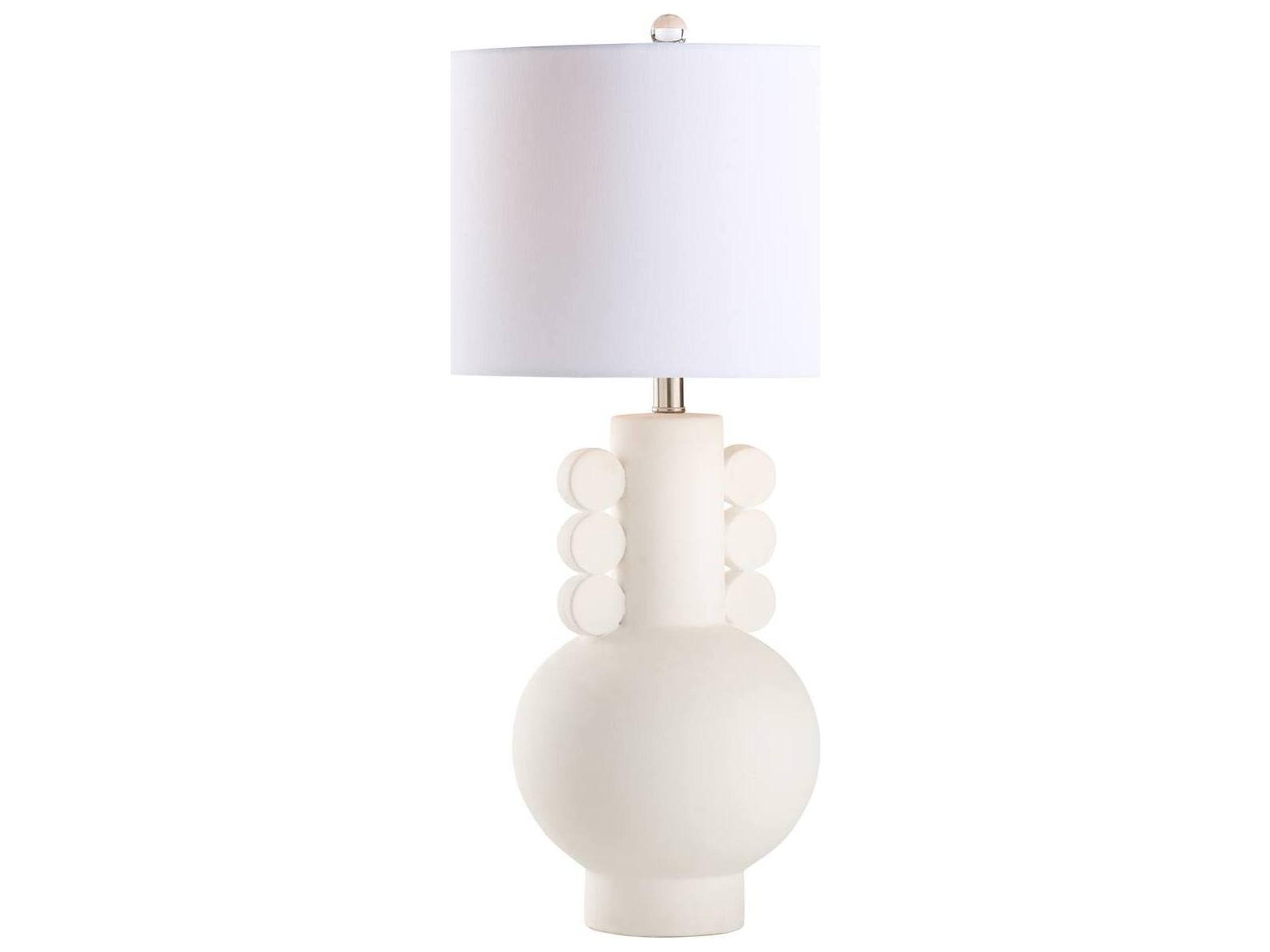 Town Square White Cream Linen Table Lamp