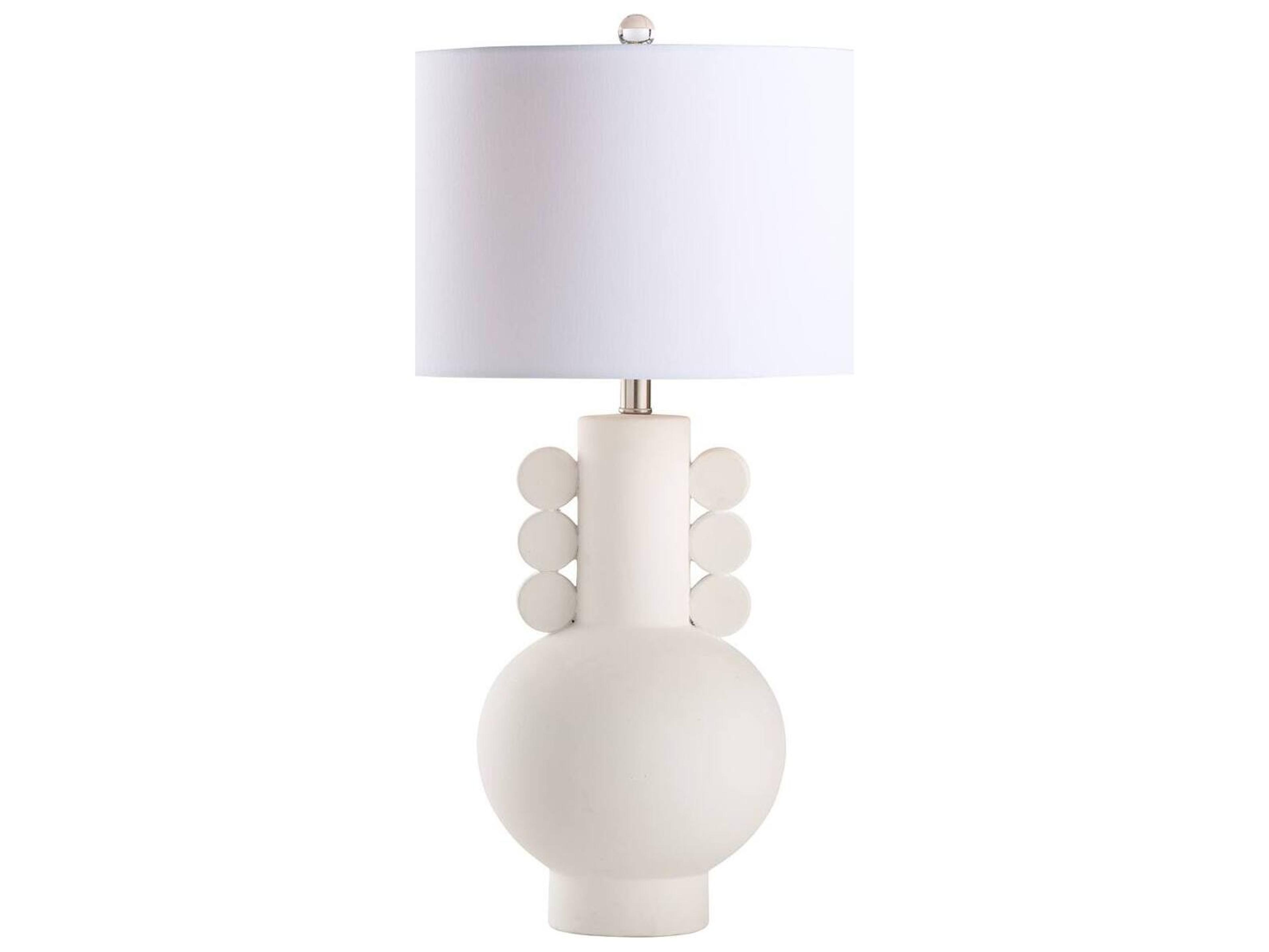 Chelsea House Town Square White Cream Linen Table Lamp