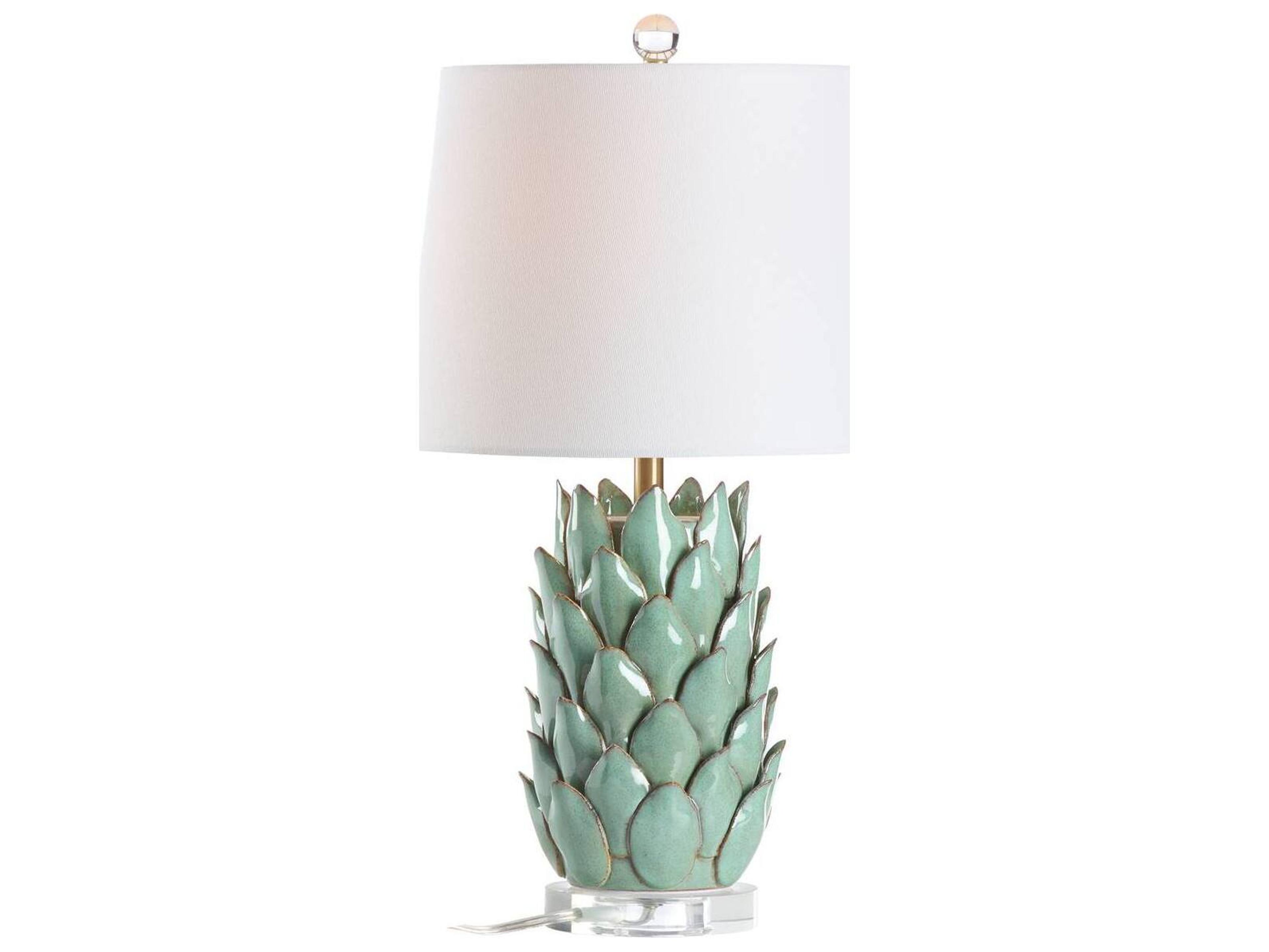 Chelsea House Town Square Green Linen Table Lamp