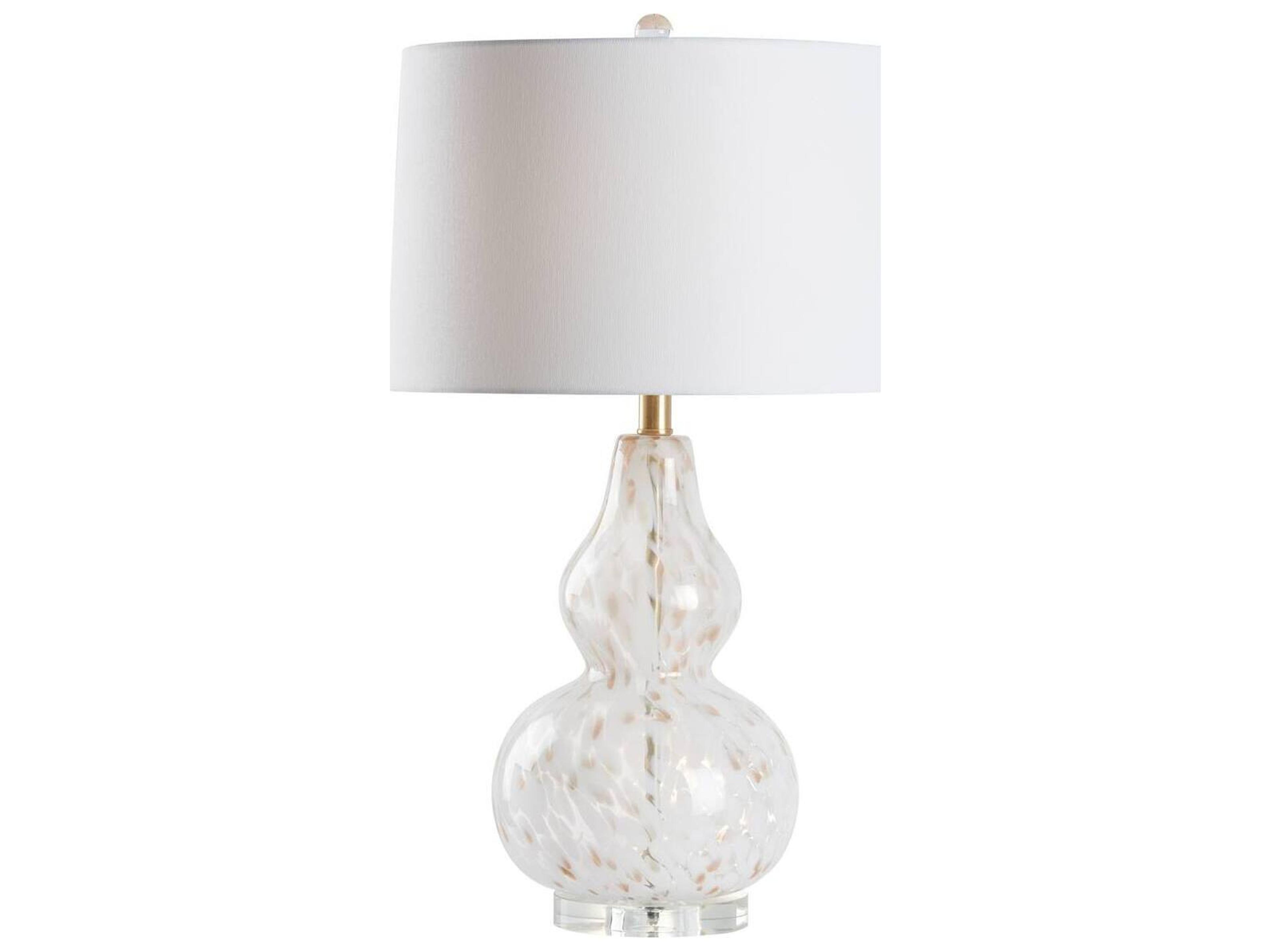 Chelsea House Town Square White Cream Linen Clear Table Lamp