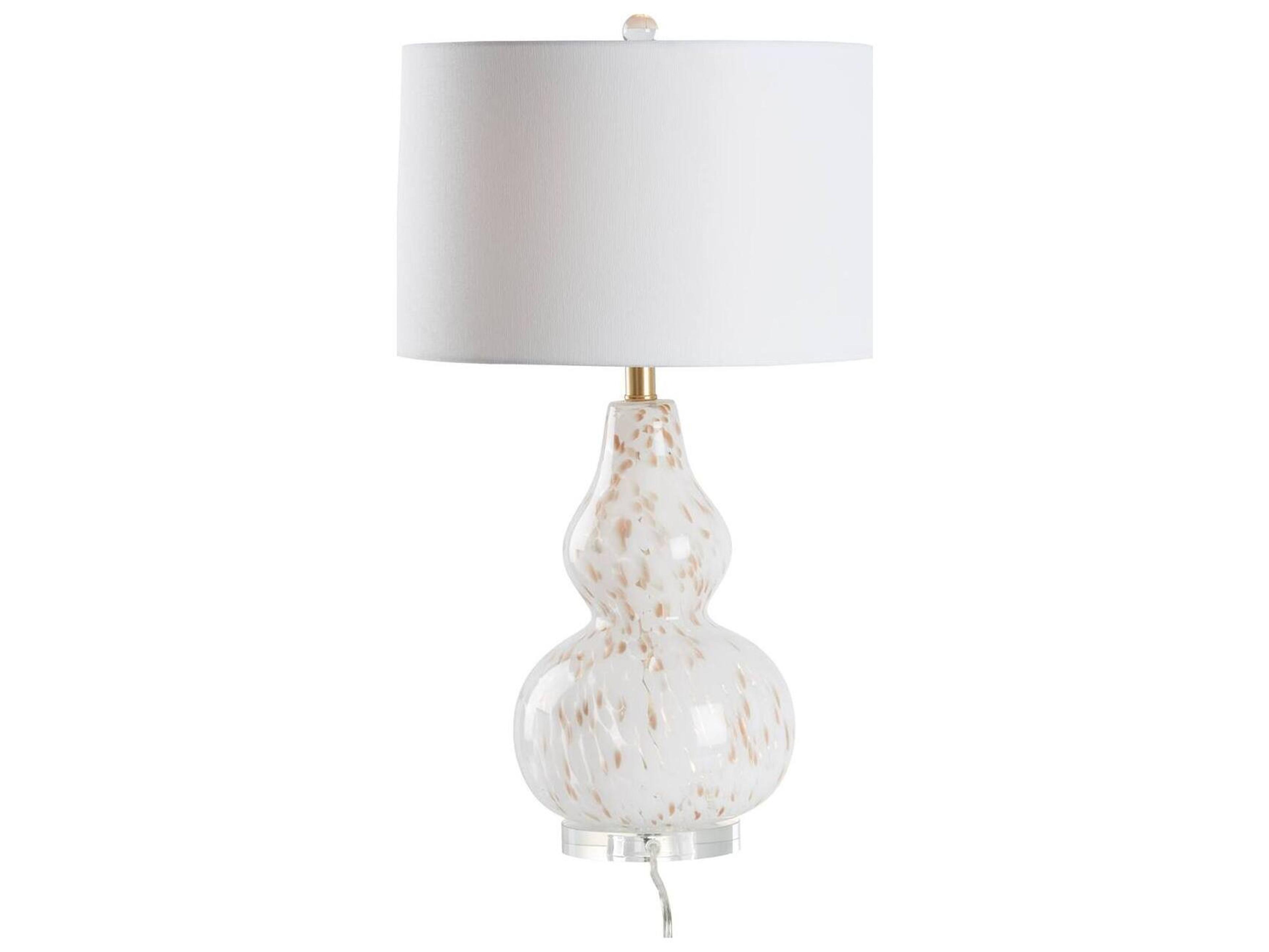 Chelsea House Town Square White Cream Linen Clear Table Lamp