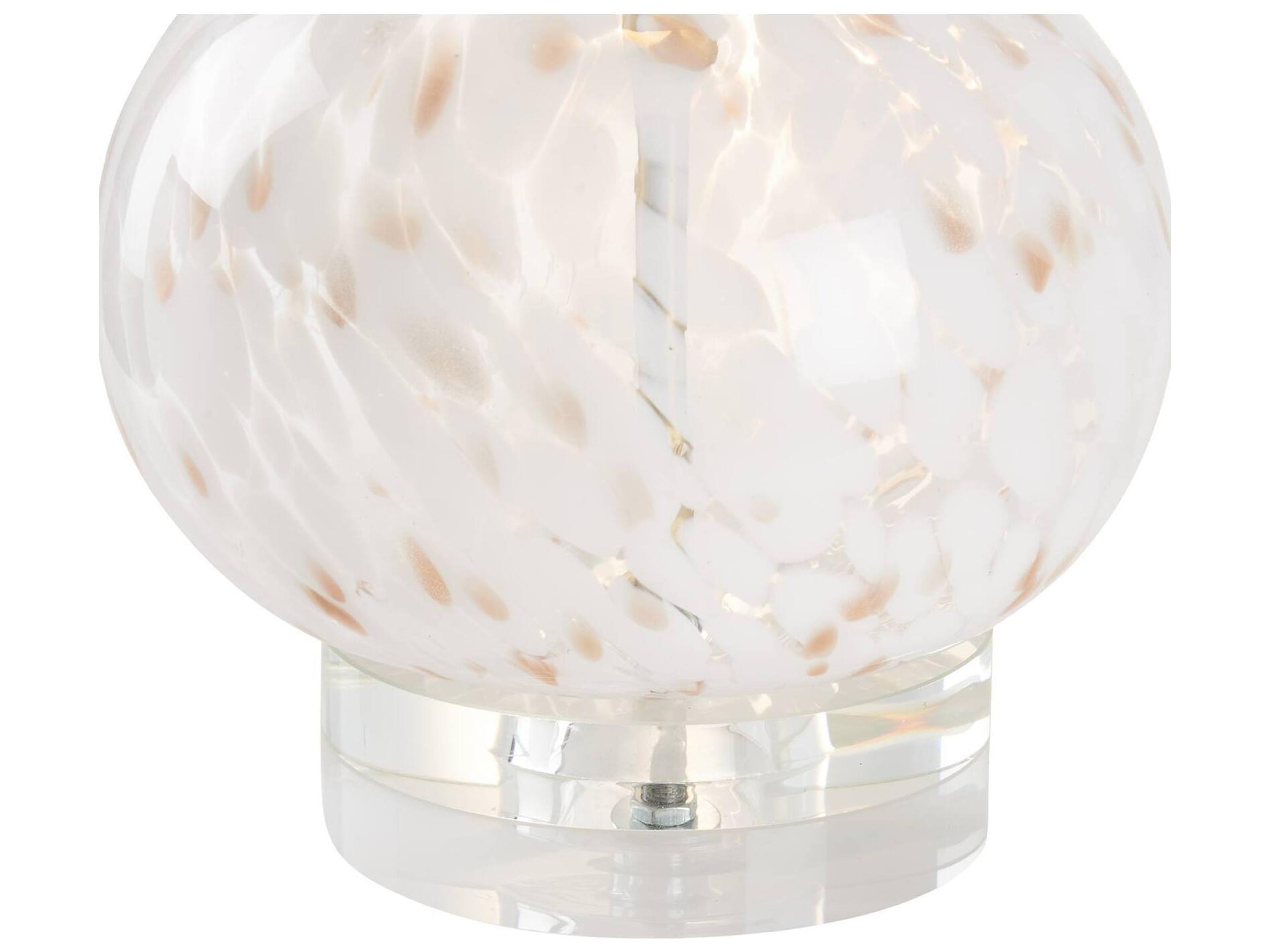 Chelsea House Town Square White Cream Linen Clear Table Lamp