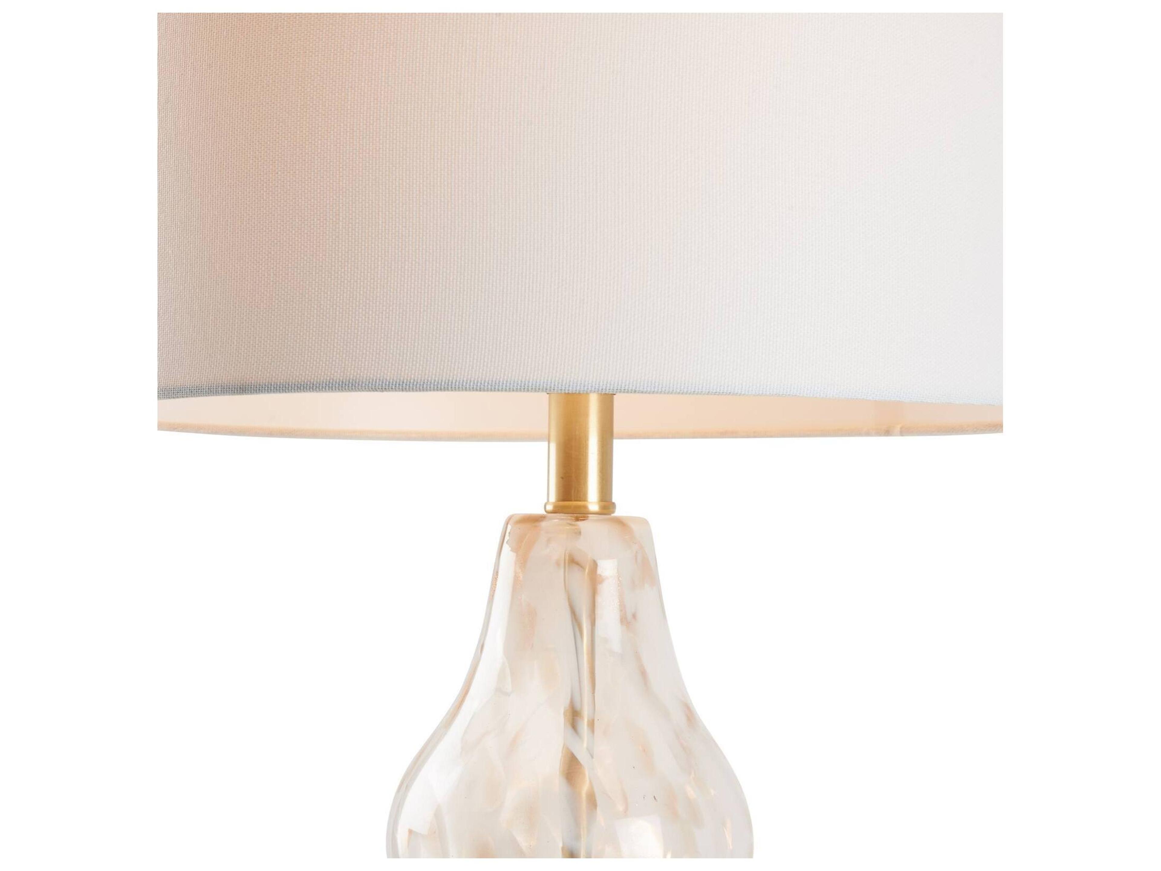 Chelsea House Town Square White Cream Linen Clear Table Lamp