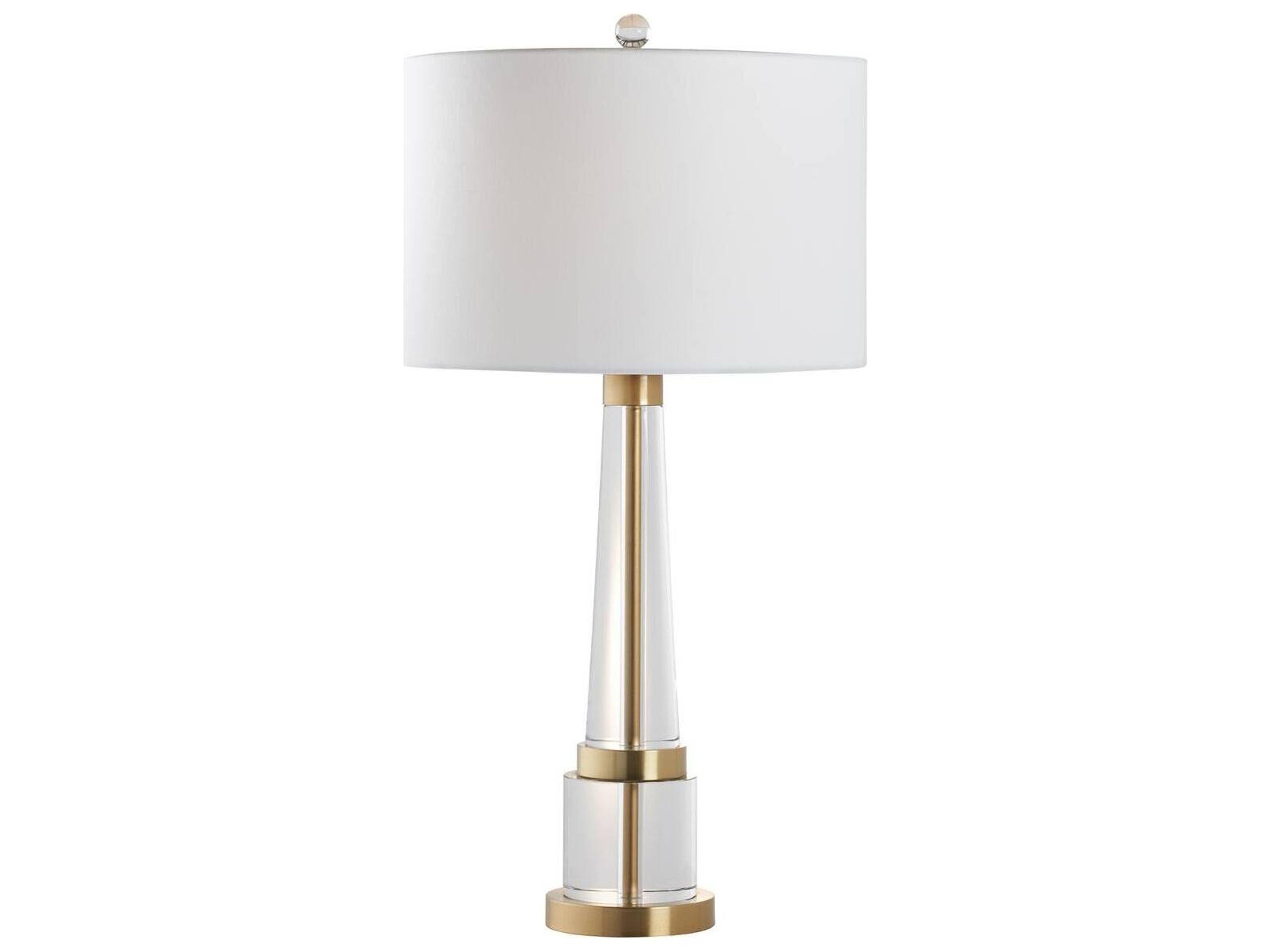 Town Square Gold Linen Brass Table Lamp