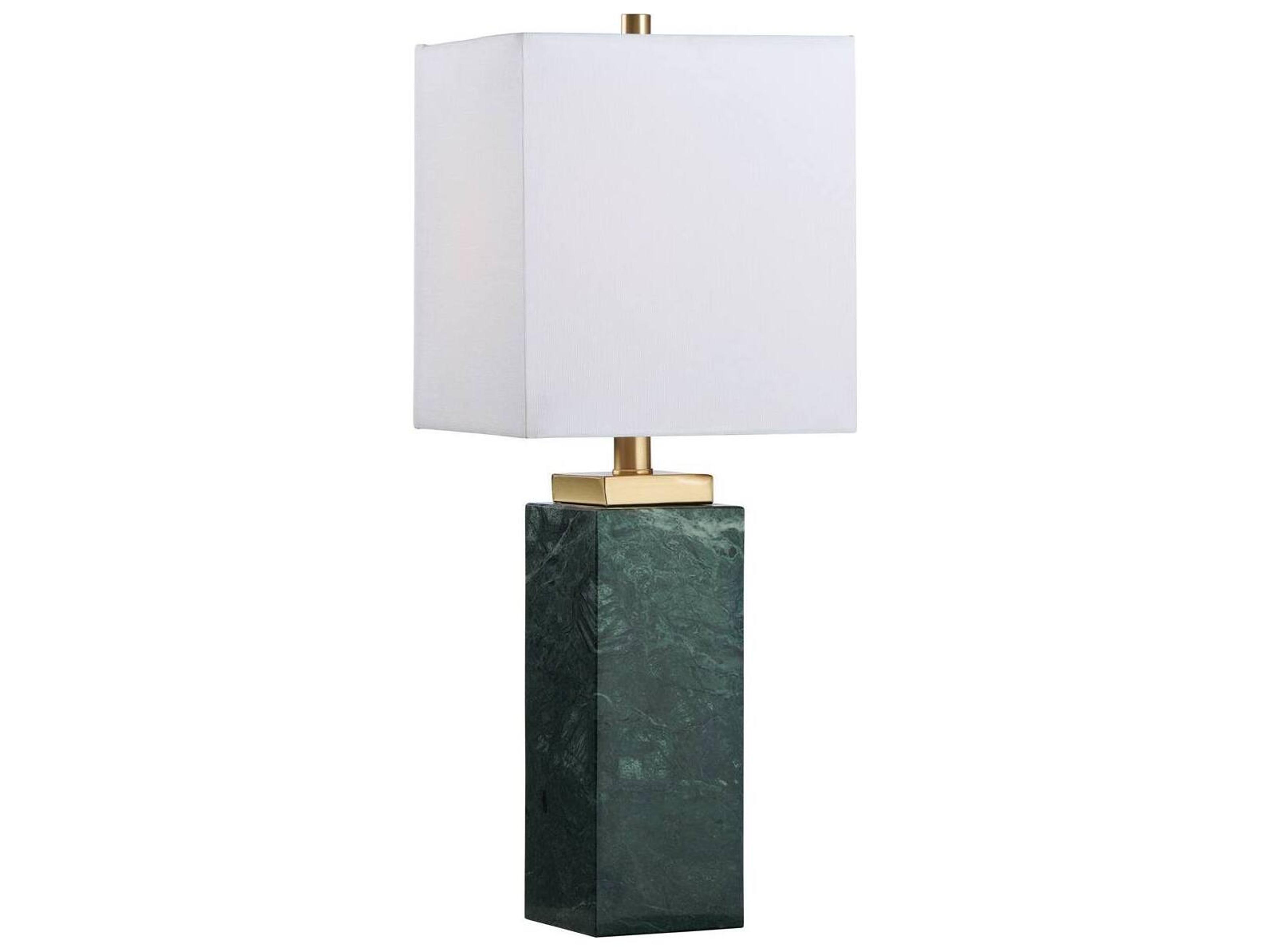 Town Square Green Linen Table Lamp