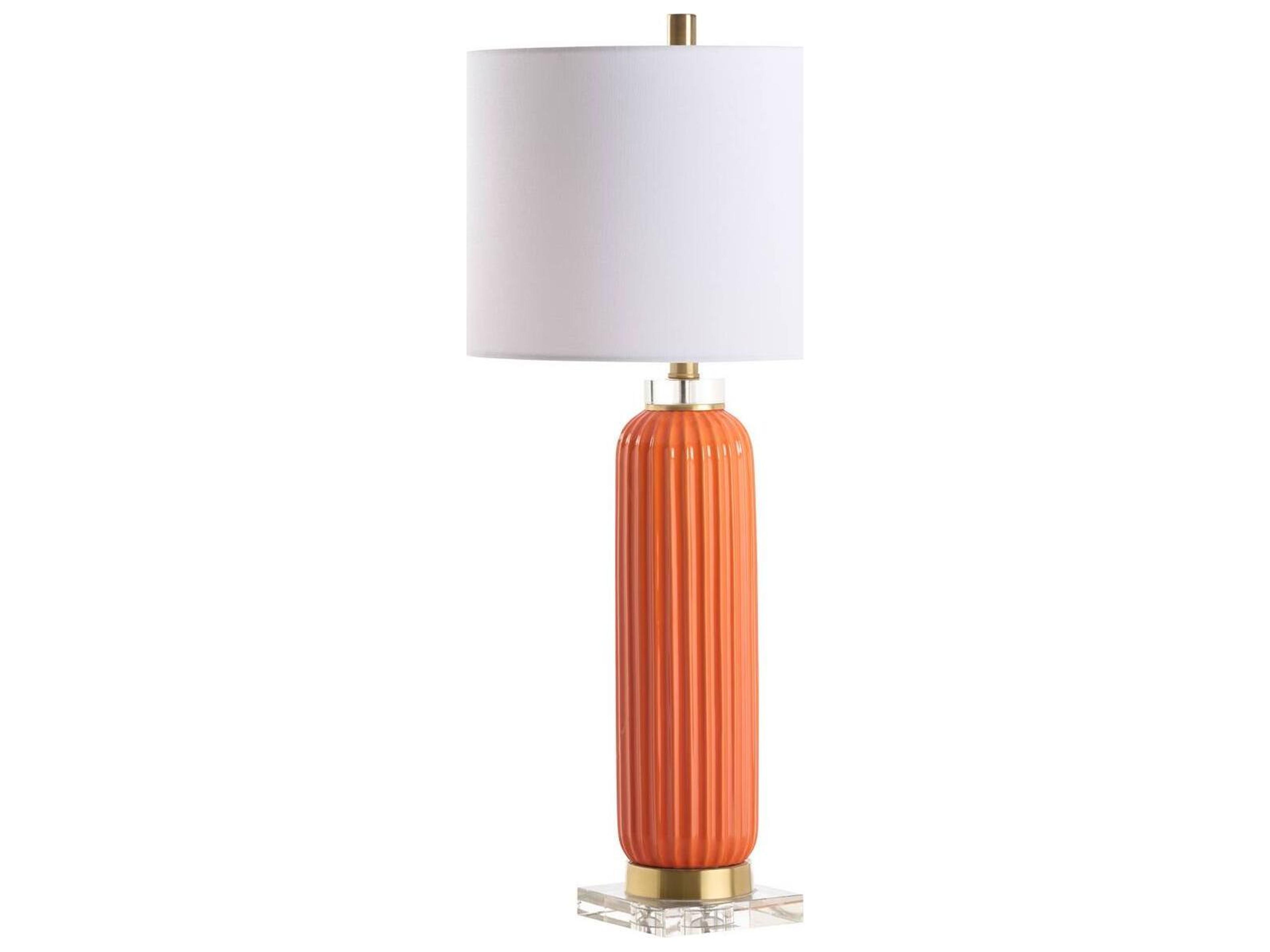 Chelsea House Town Square Orange Linen Table Lamp