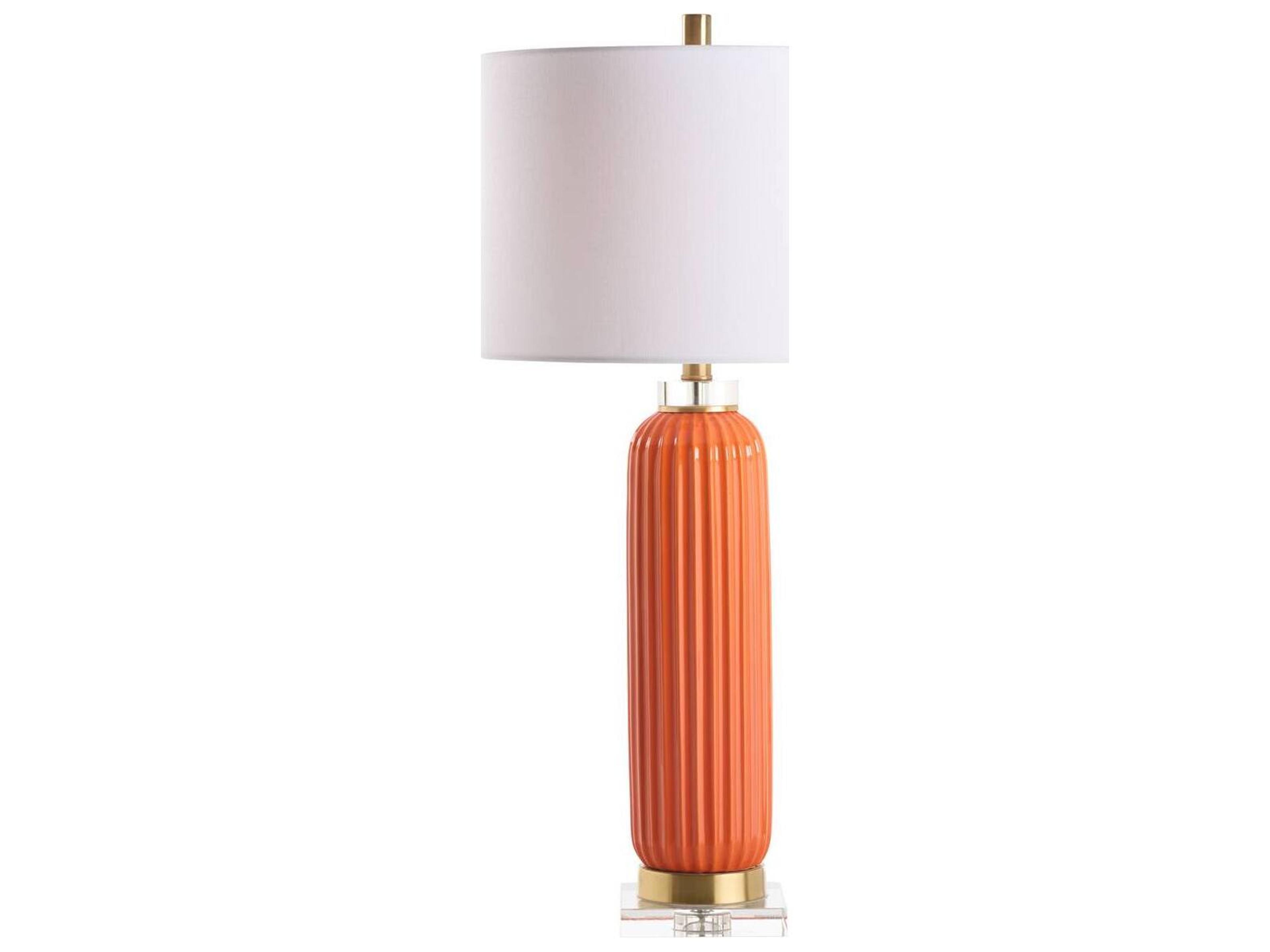 Chelsea House Town Square Orange Linen Table Lamp