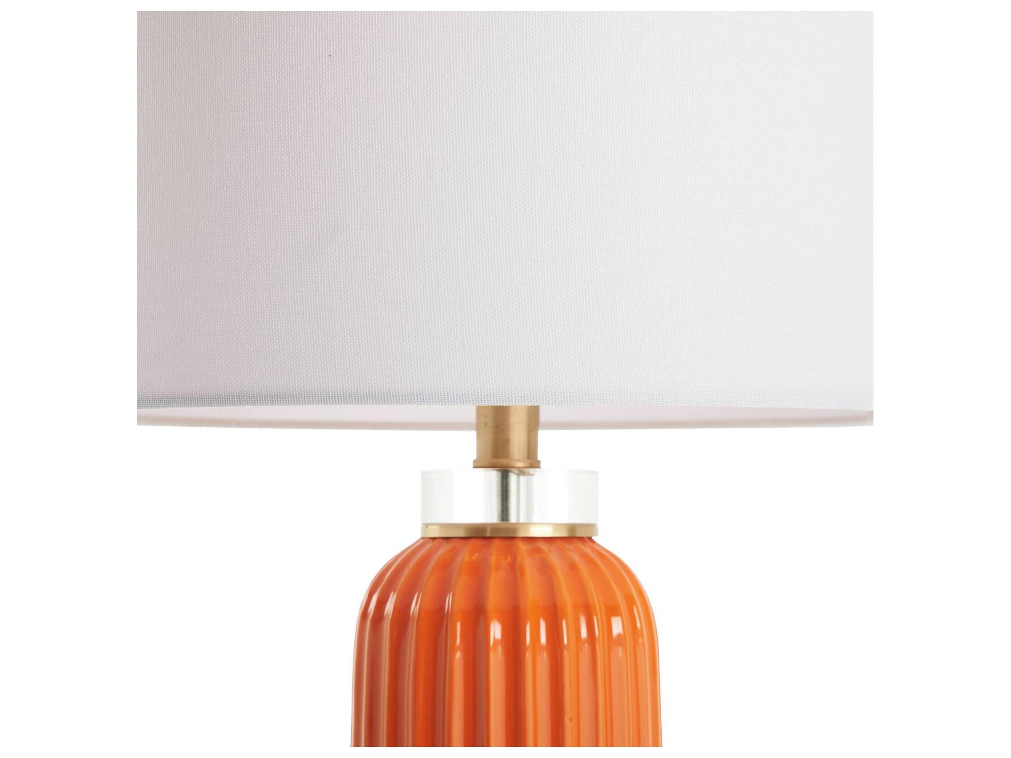 Chelsea House Town Square Orange Linen Table Lamp
