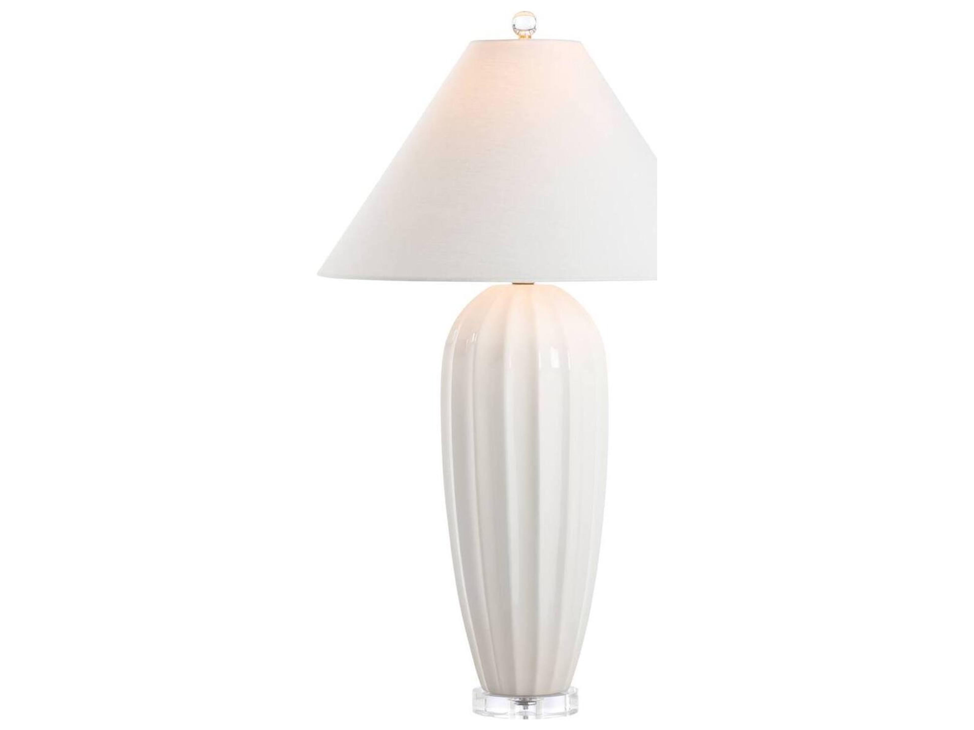 Bill Cain White Cream Linen Table Lamp