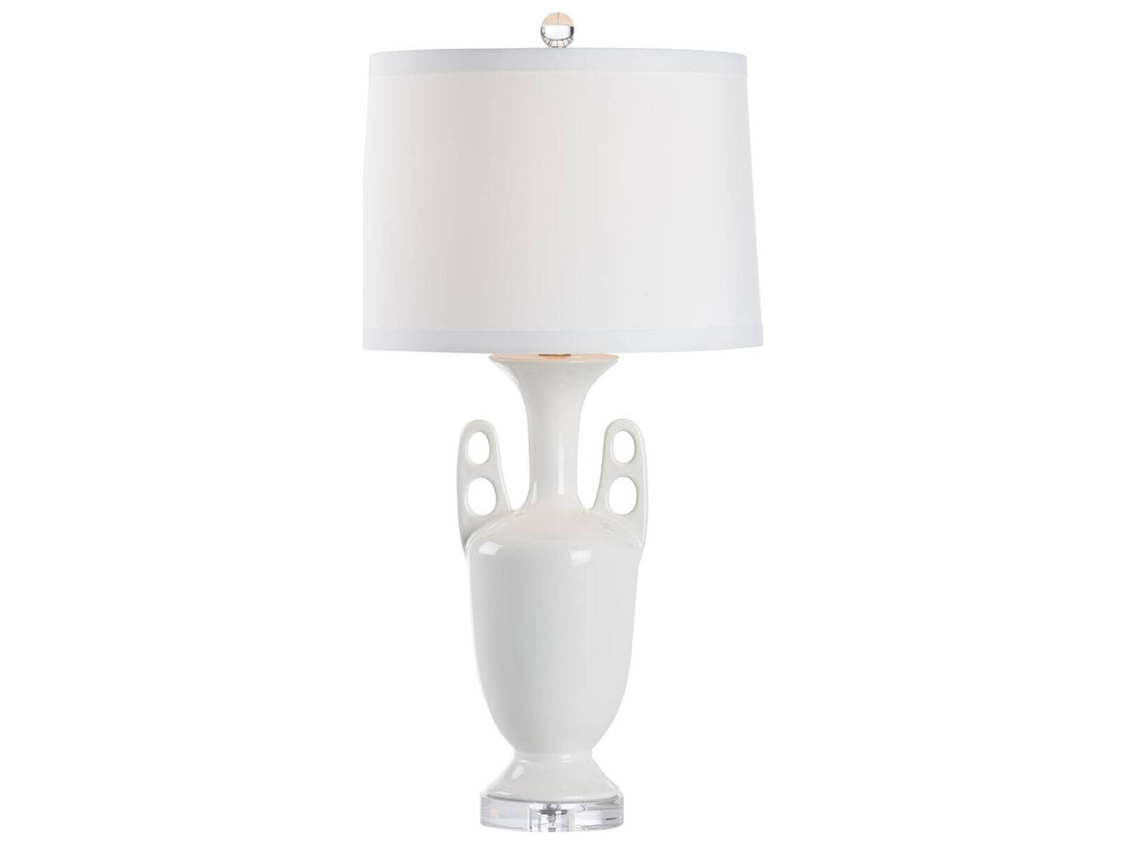 Bill Cain White Cream Silk Table Lamp