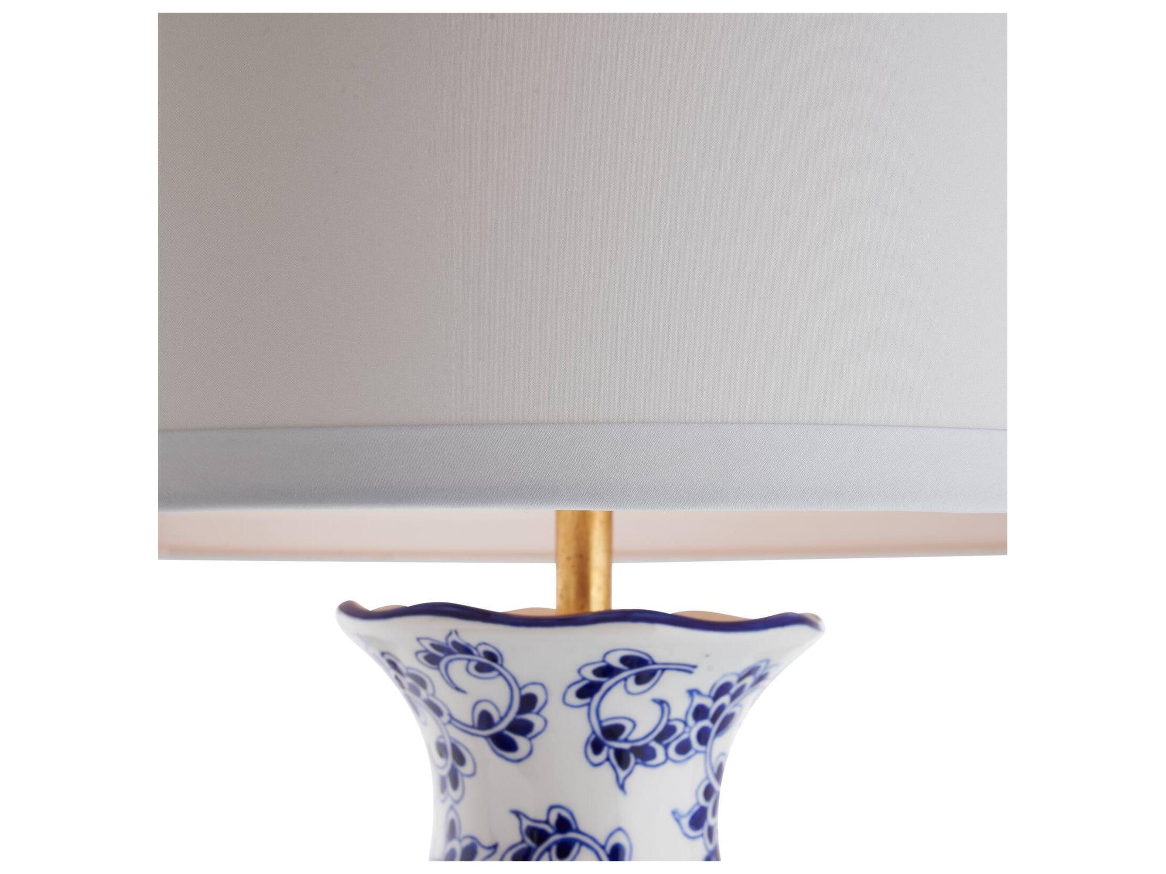 Chelsea House Bill Cain Blue Silk Gold Traditional Table Lamp