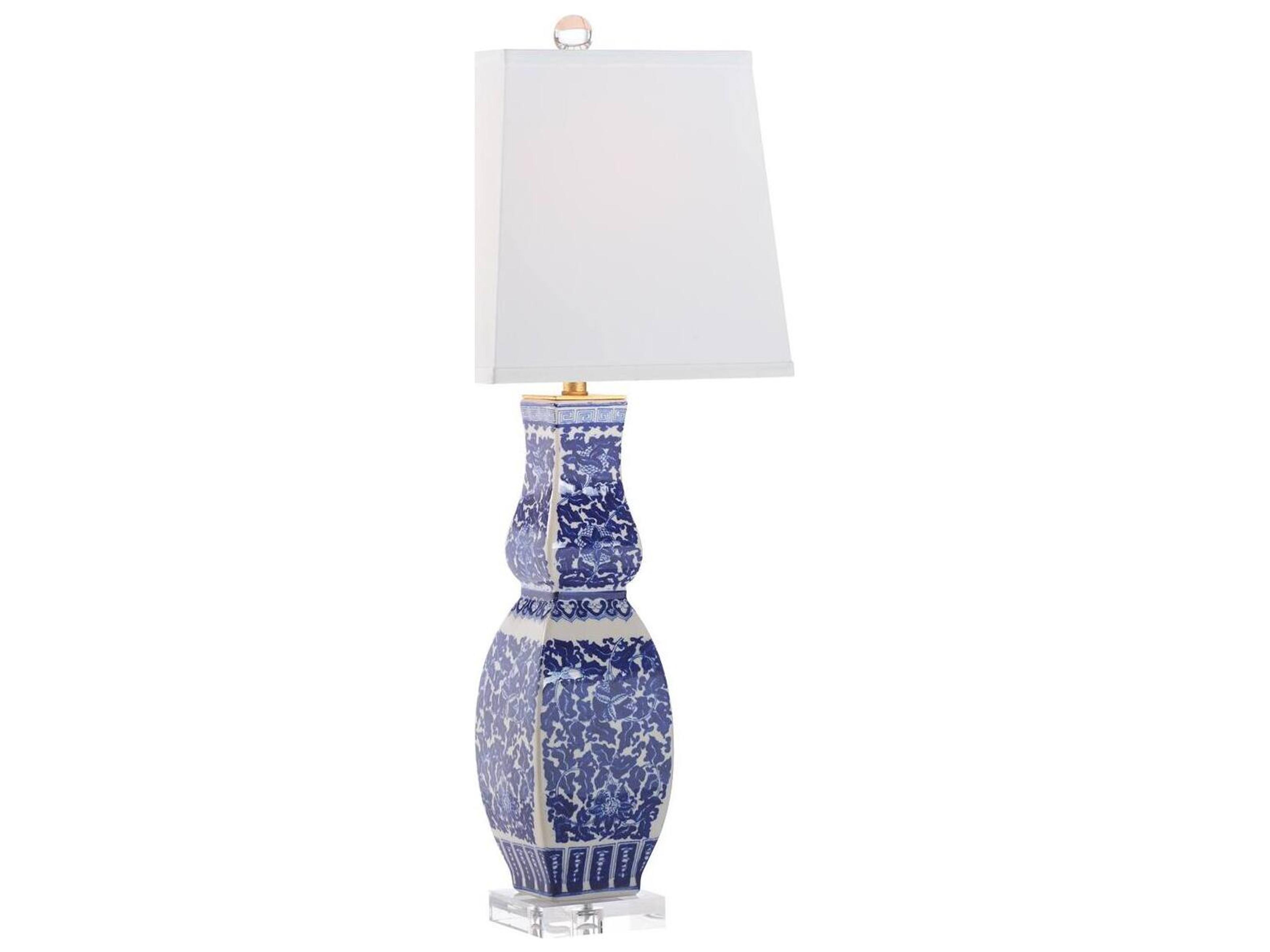 Chelsea House Bill Cain Blue Silkette Traditional Table Lamp